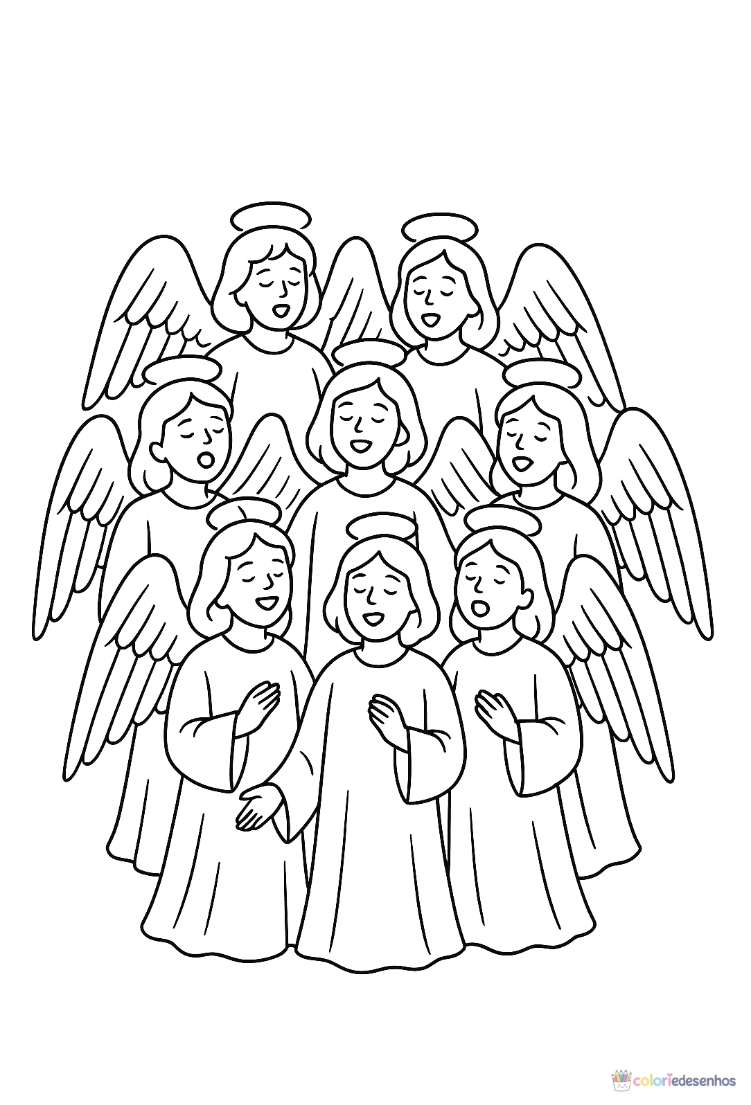 Anjo para colorir
