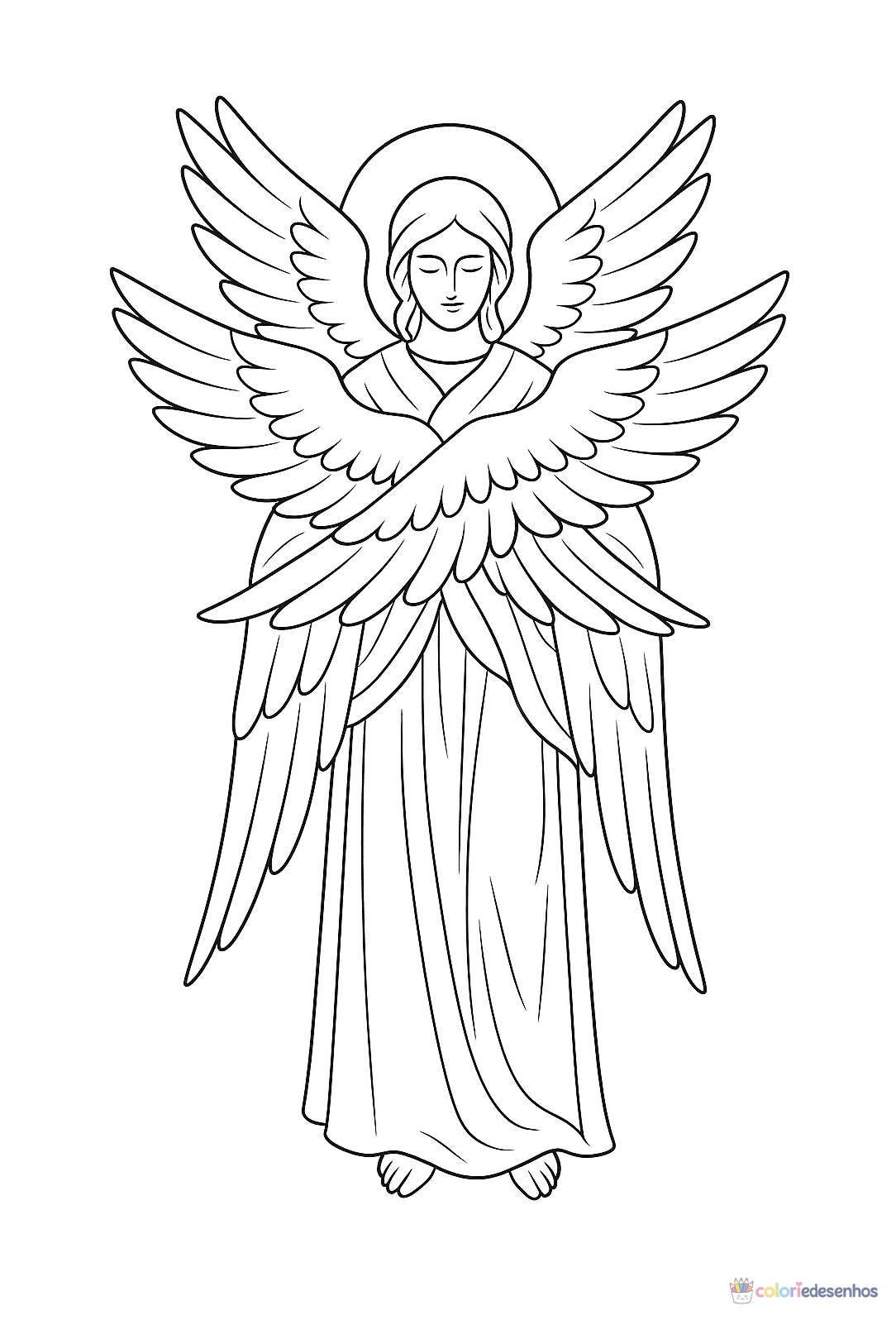 Anjo para colorir