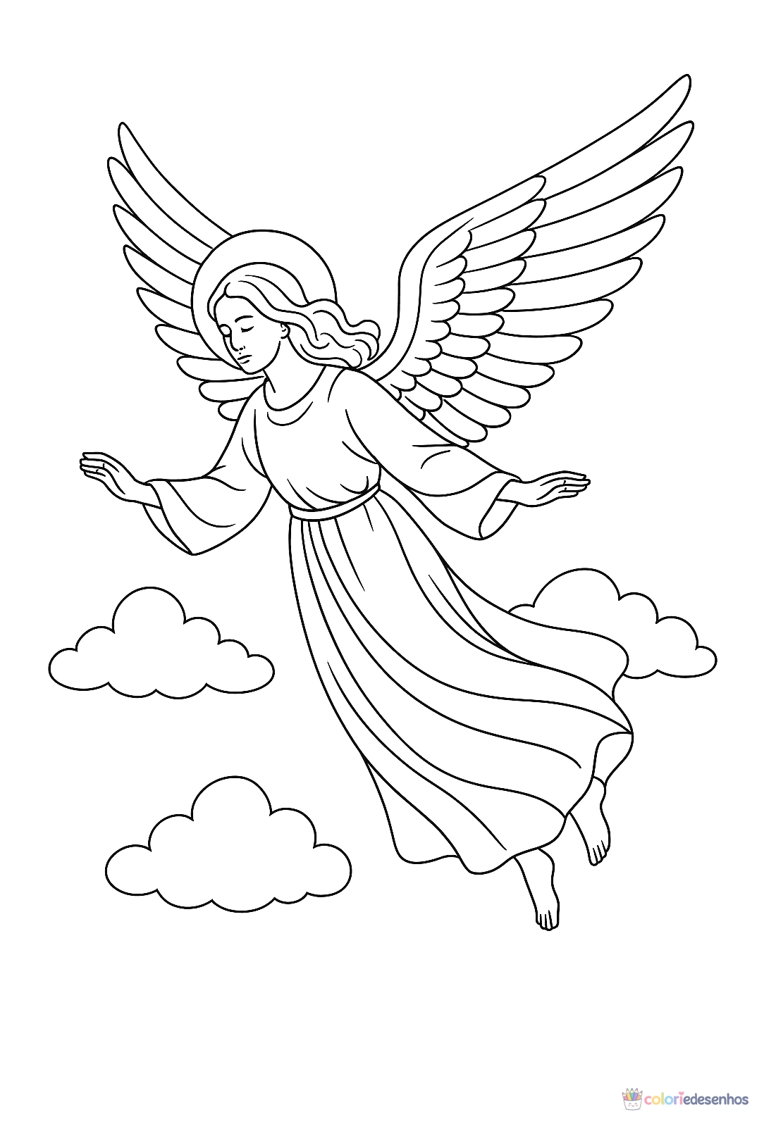 Anjo para colorir