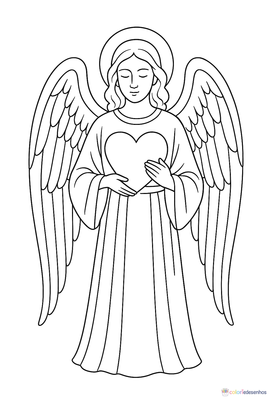 Anjo para colorir