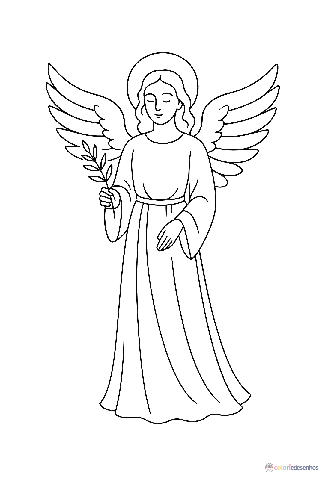 Anjo para colorir