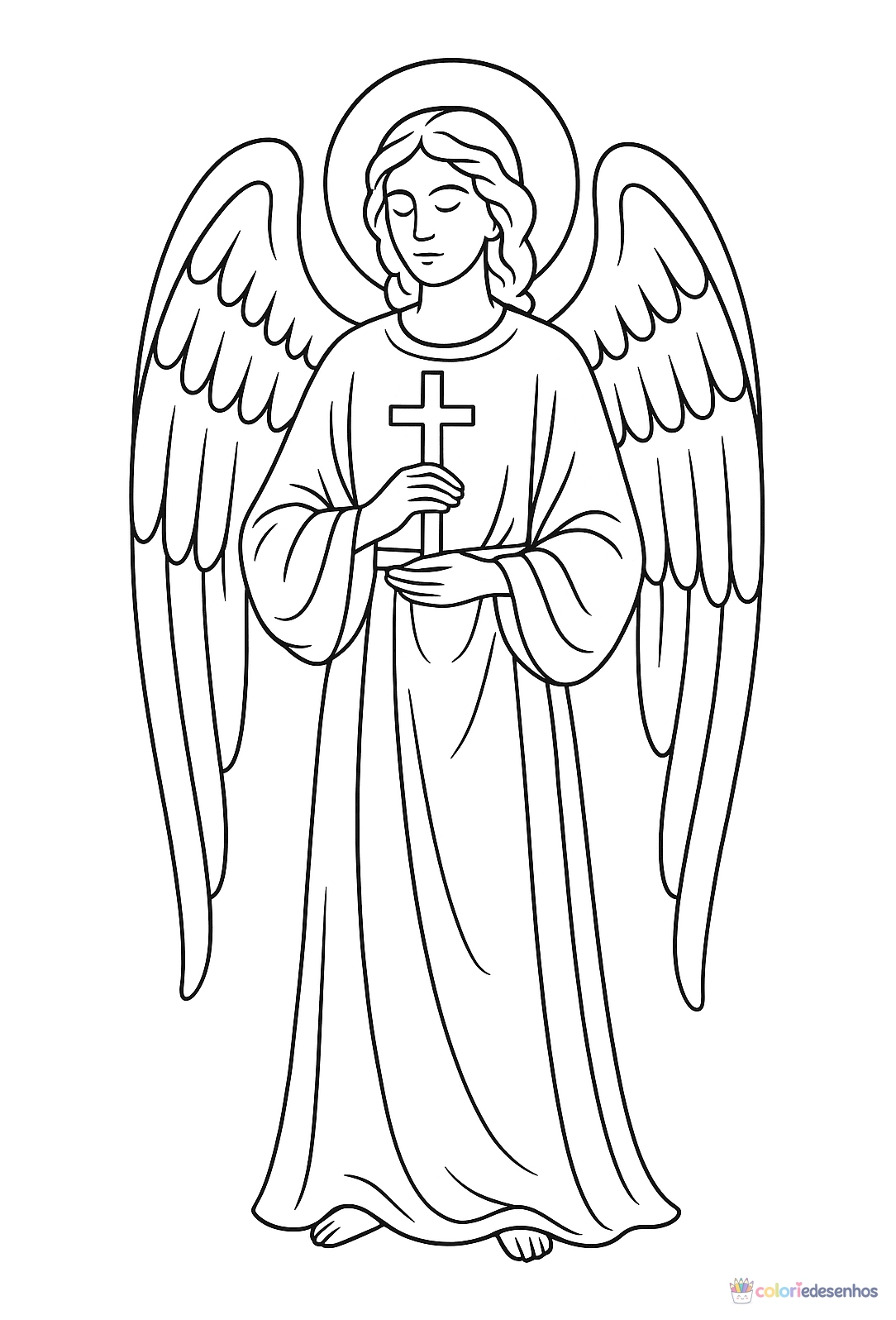 Anjo para colorir
