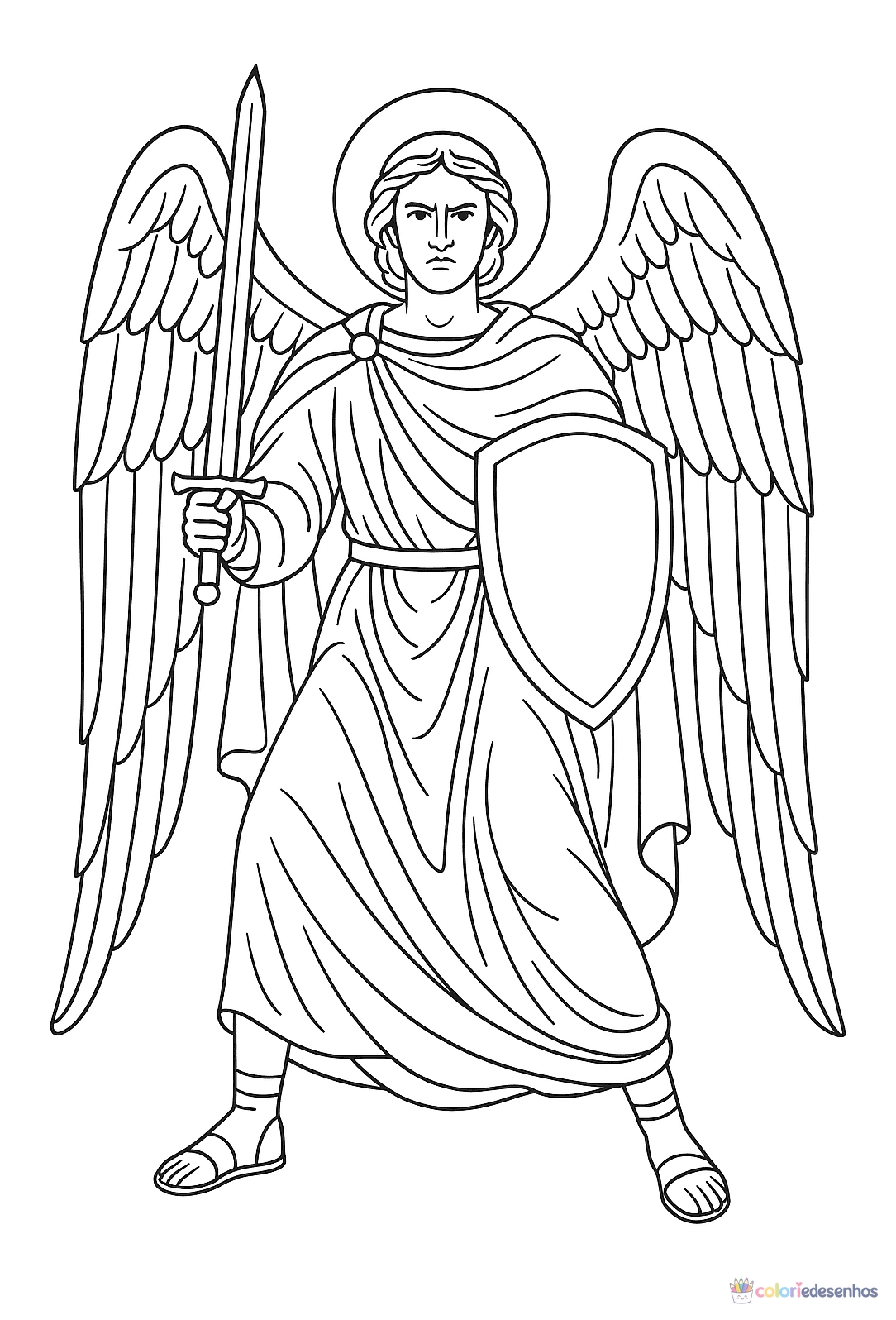 Anjo para colorir