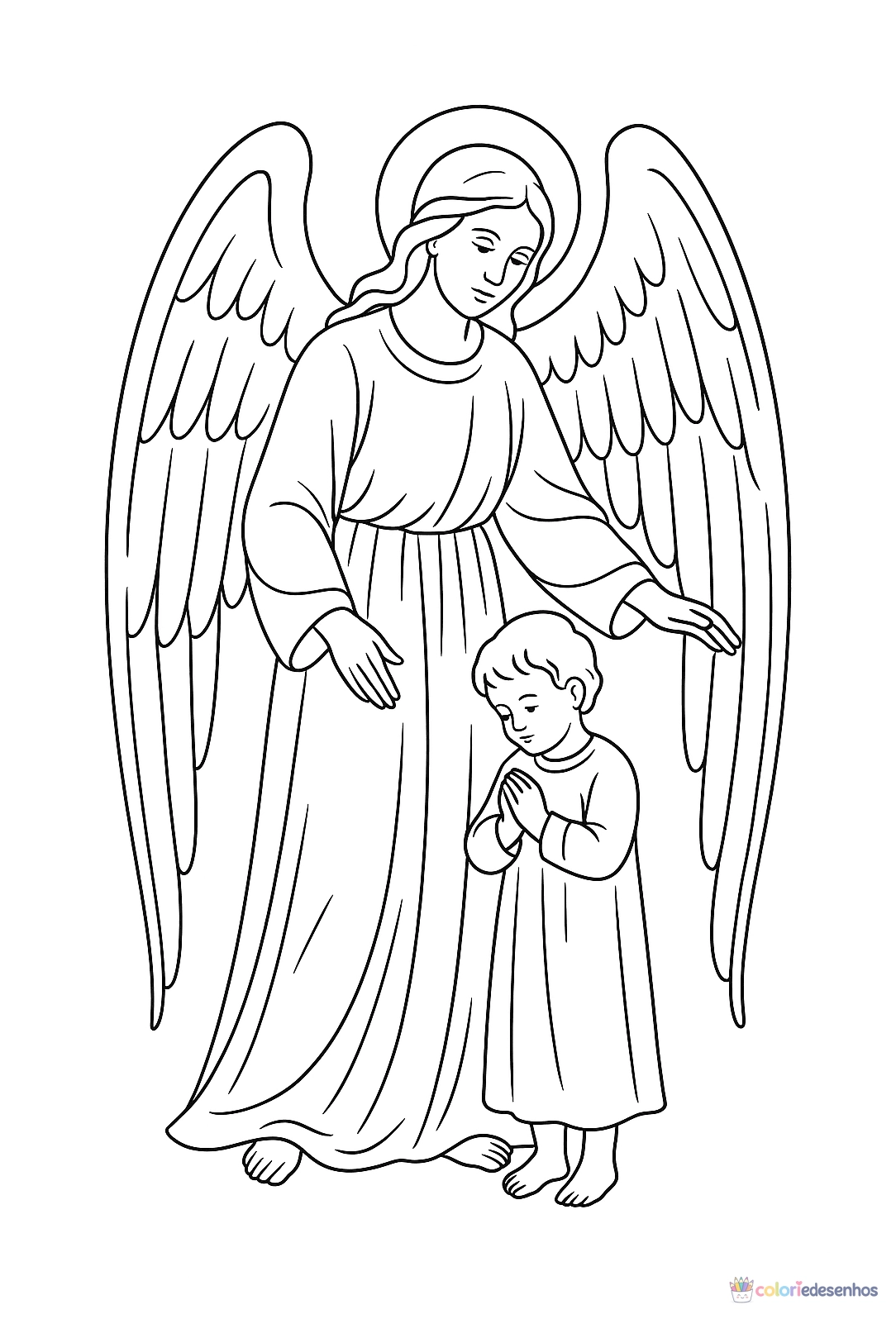 Anjo para colorir