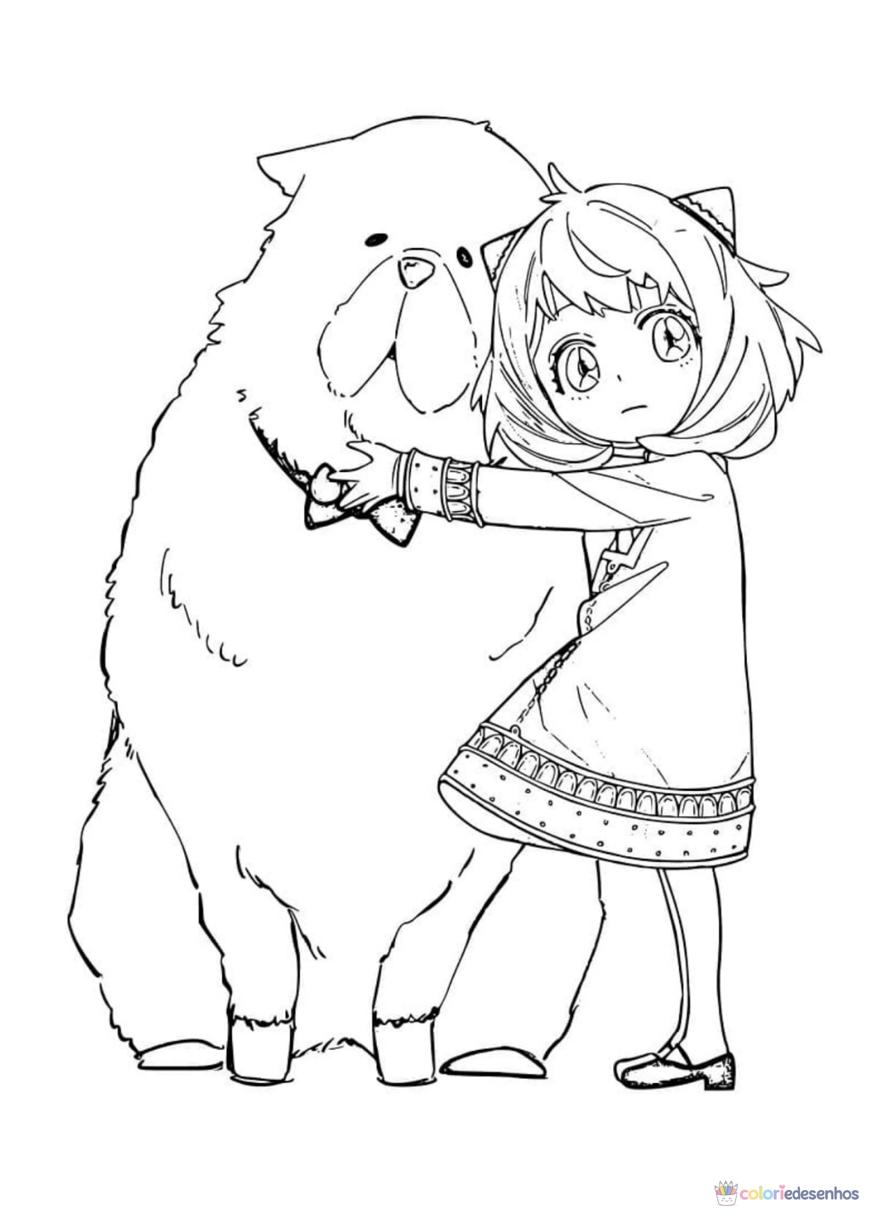 Anya para imprimir e colorir para colorir