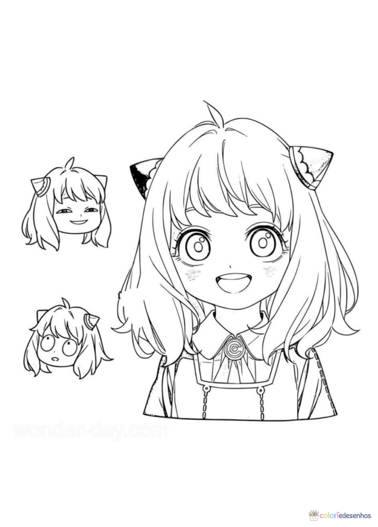Anya para imprimir e colorir para colorir