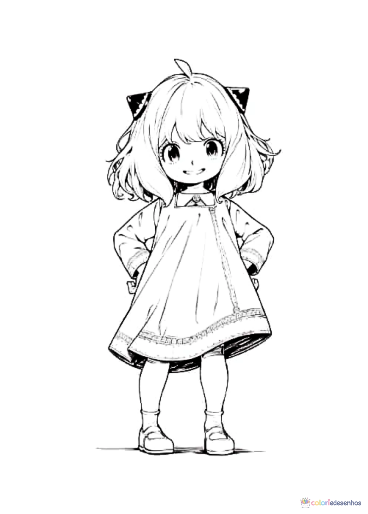 Anya para imprimir e colorir para colorir