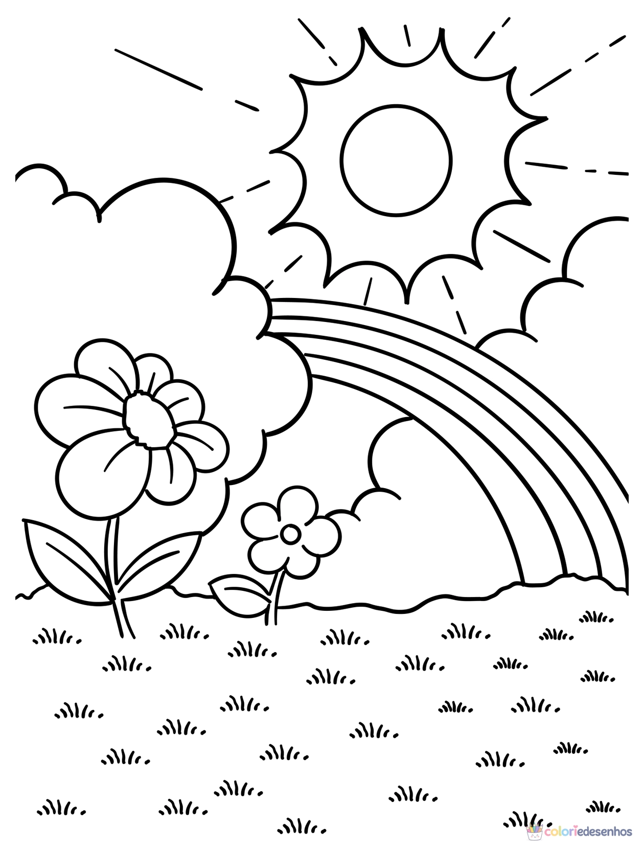 Arco-íris para colorir