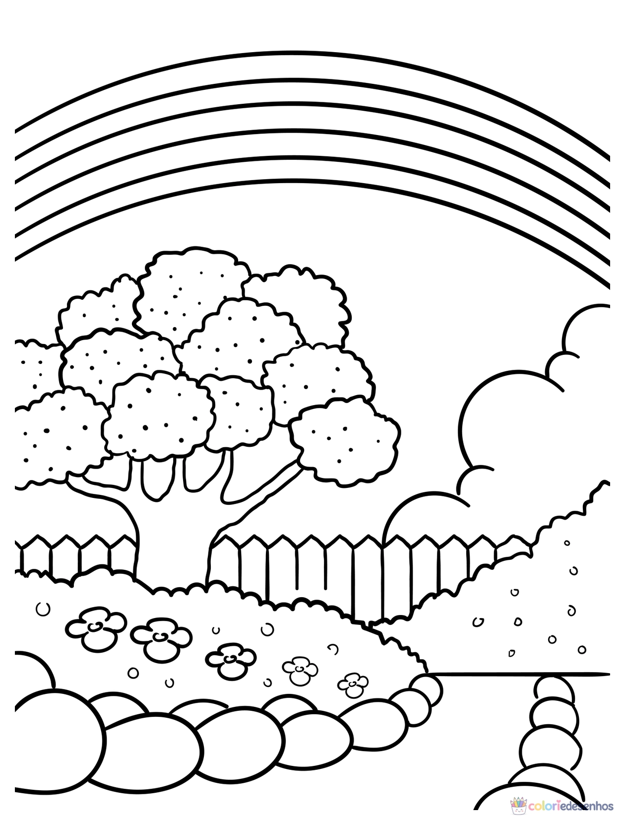Arco-íris para colorir