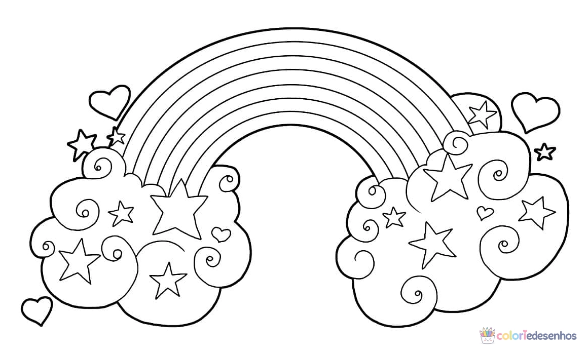 Arco-íris para colorir