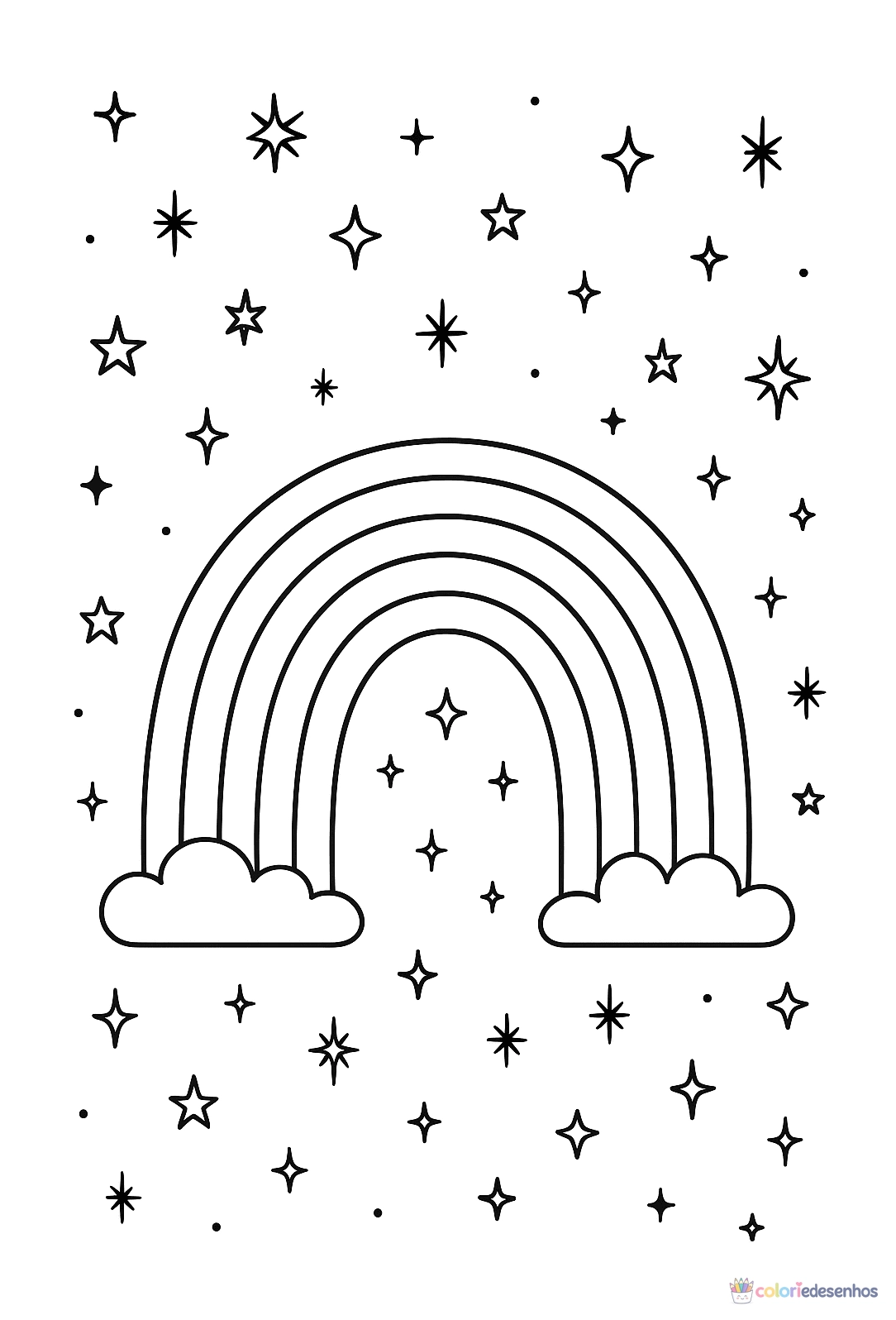 Arco-íris para colorir
