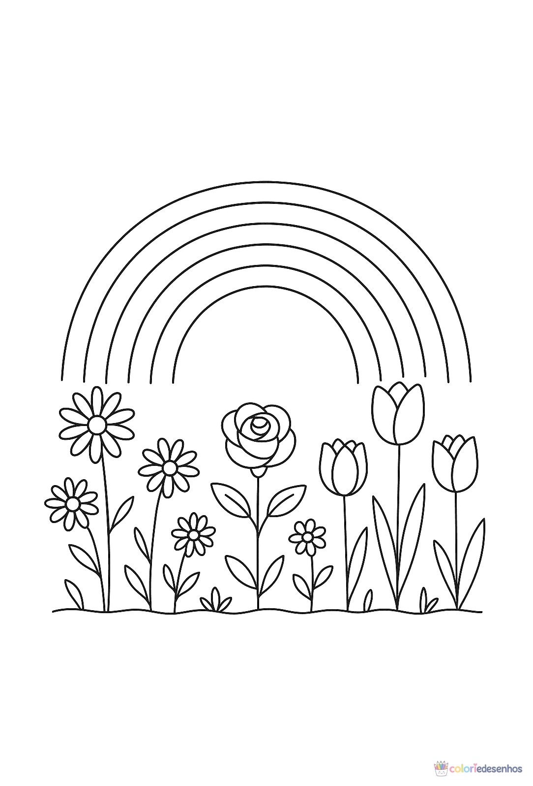 Arco-íris para colorir