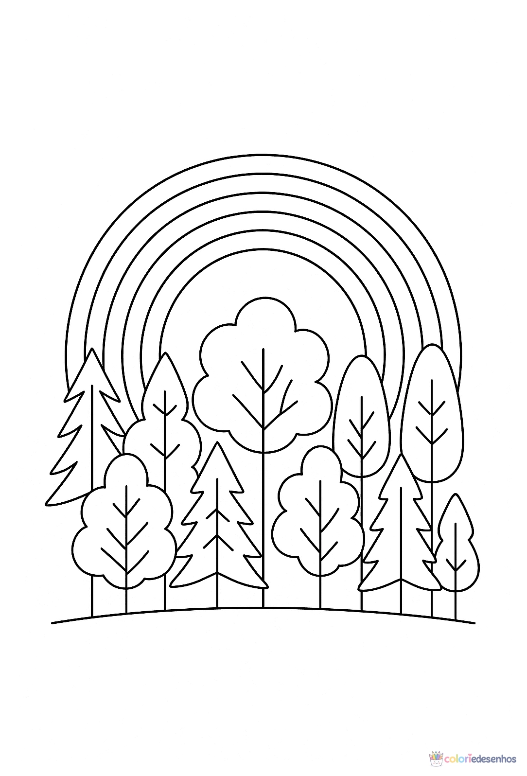 Arco-íris para colorir