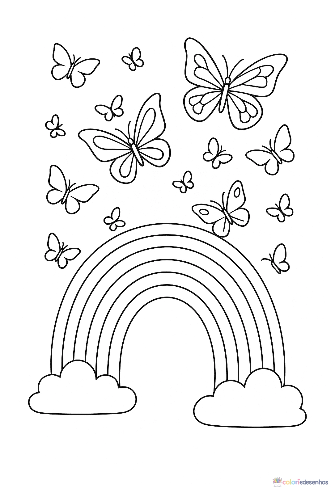 Arco-íris para colorir