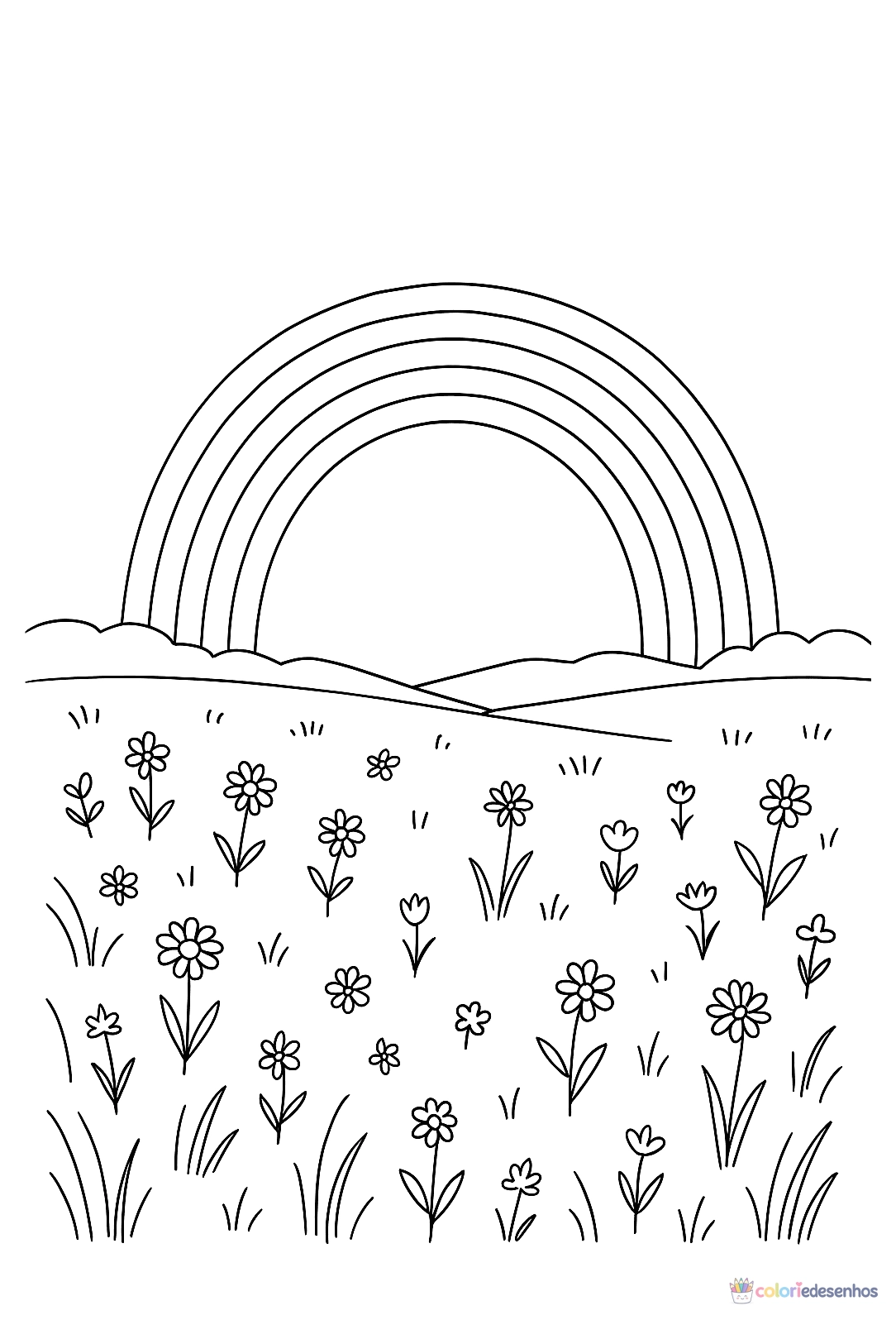 Arco-íris para colorir