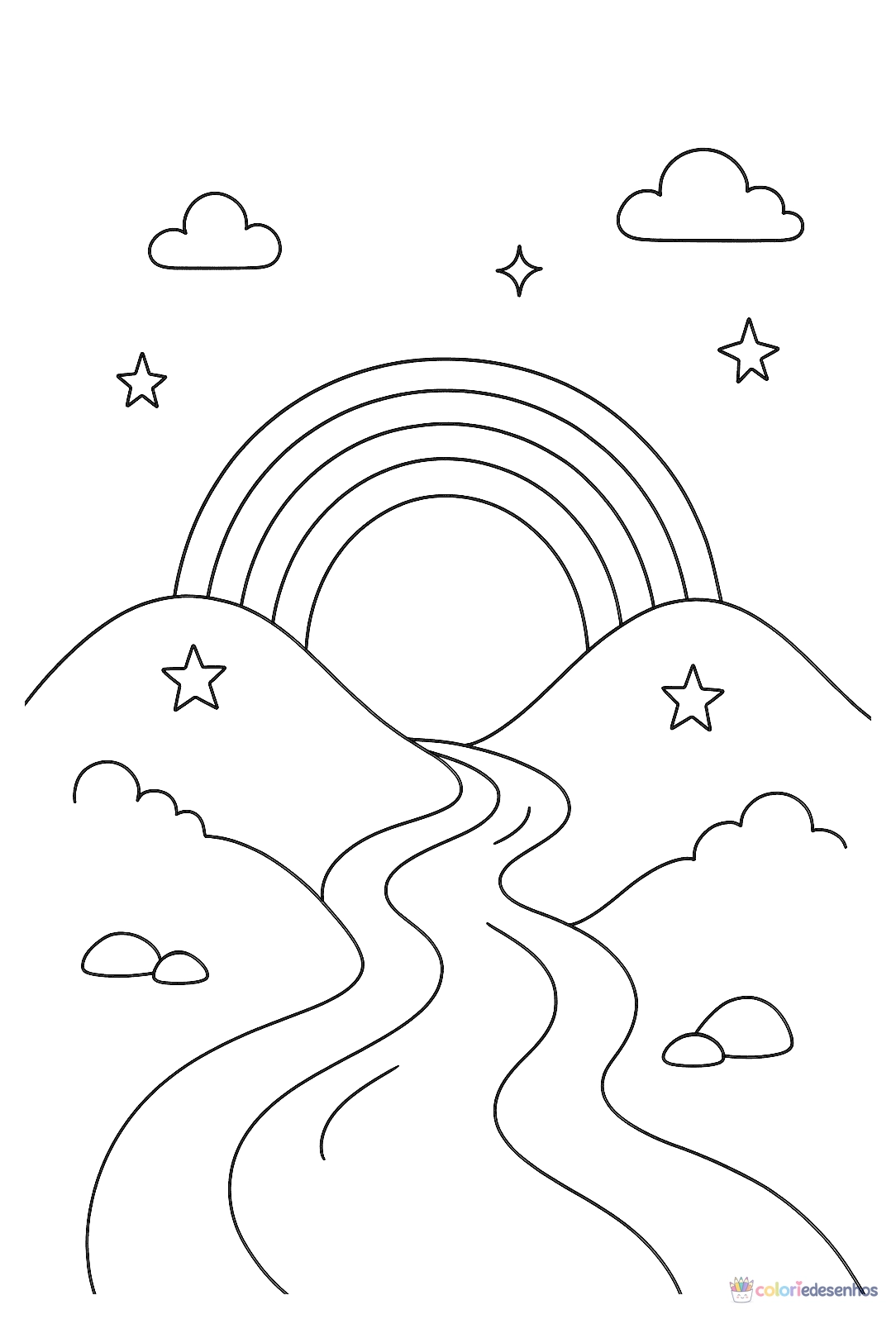Arco-íris para colorir