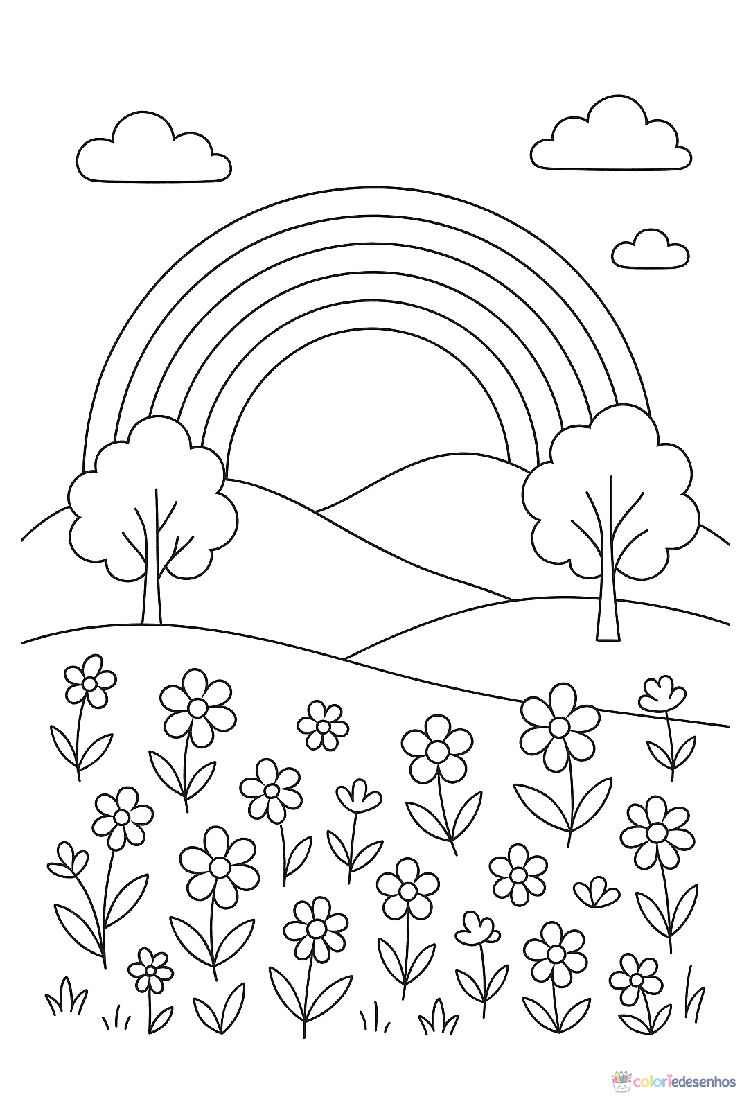 Arco-íris para colorir