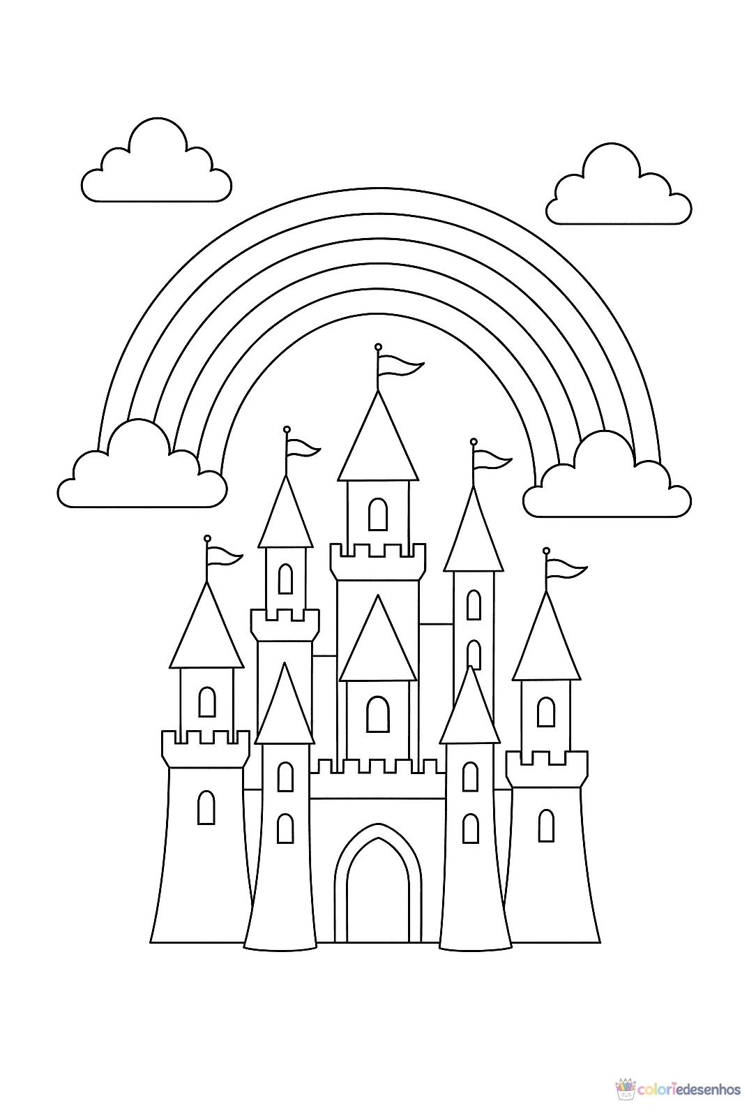 Arco-íris para colorir