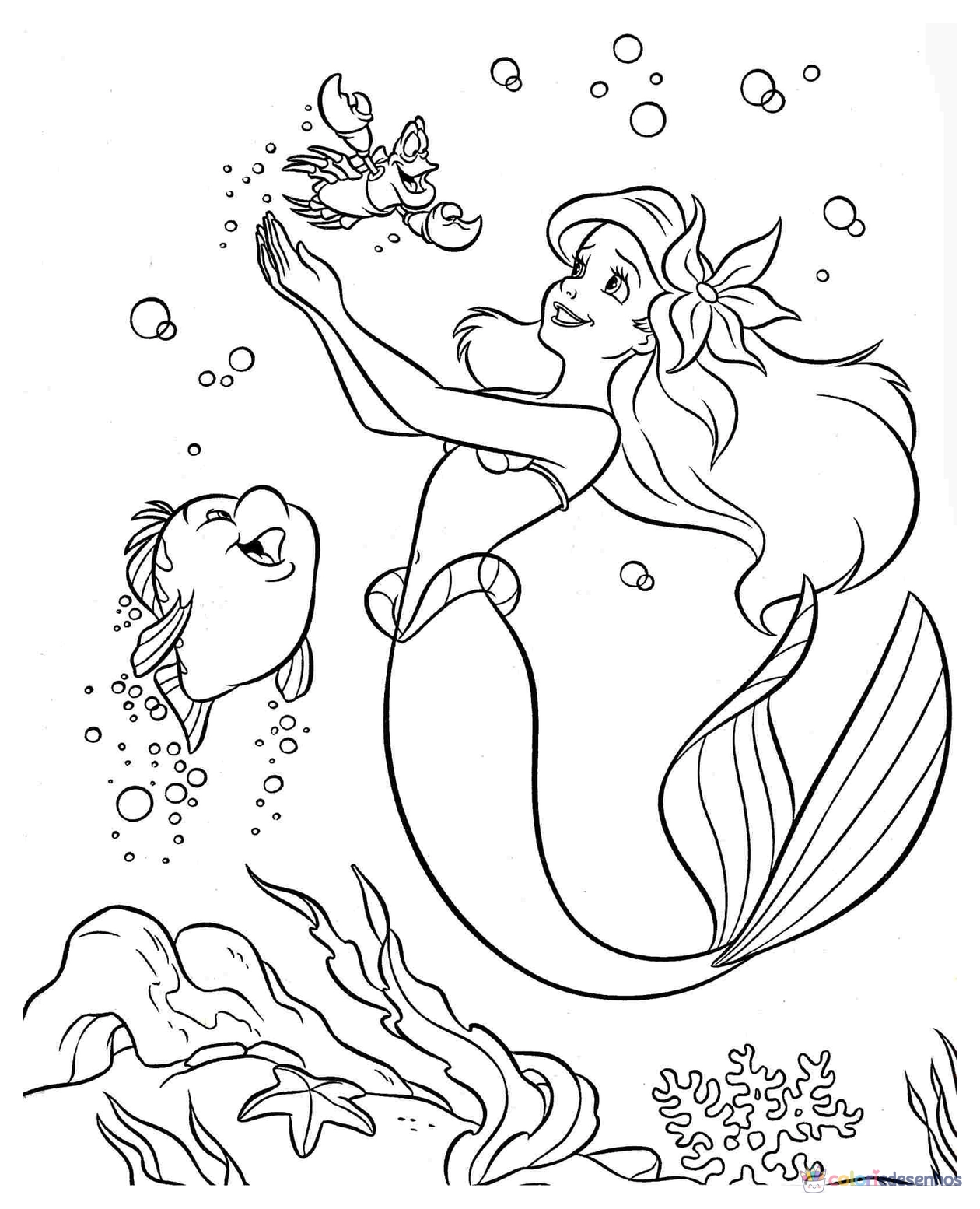 Ariel para colorir