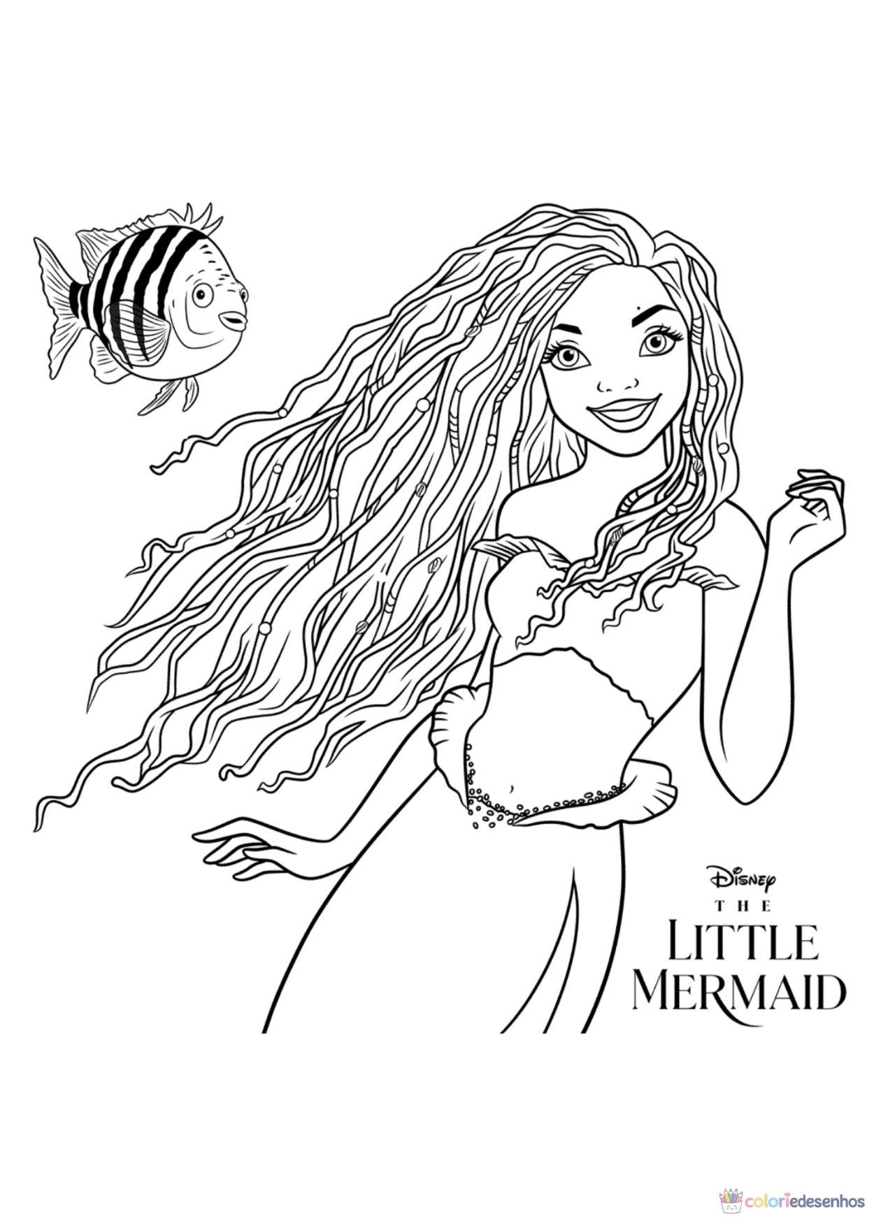 Ariel para imprimir e colorir para colorir