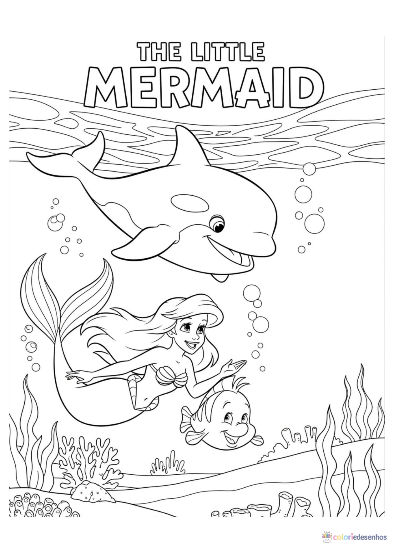 Ariel para imprimir e colorir para colorir