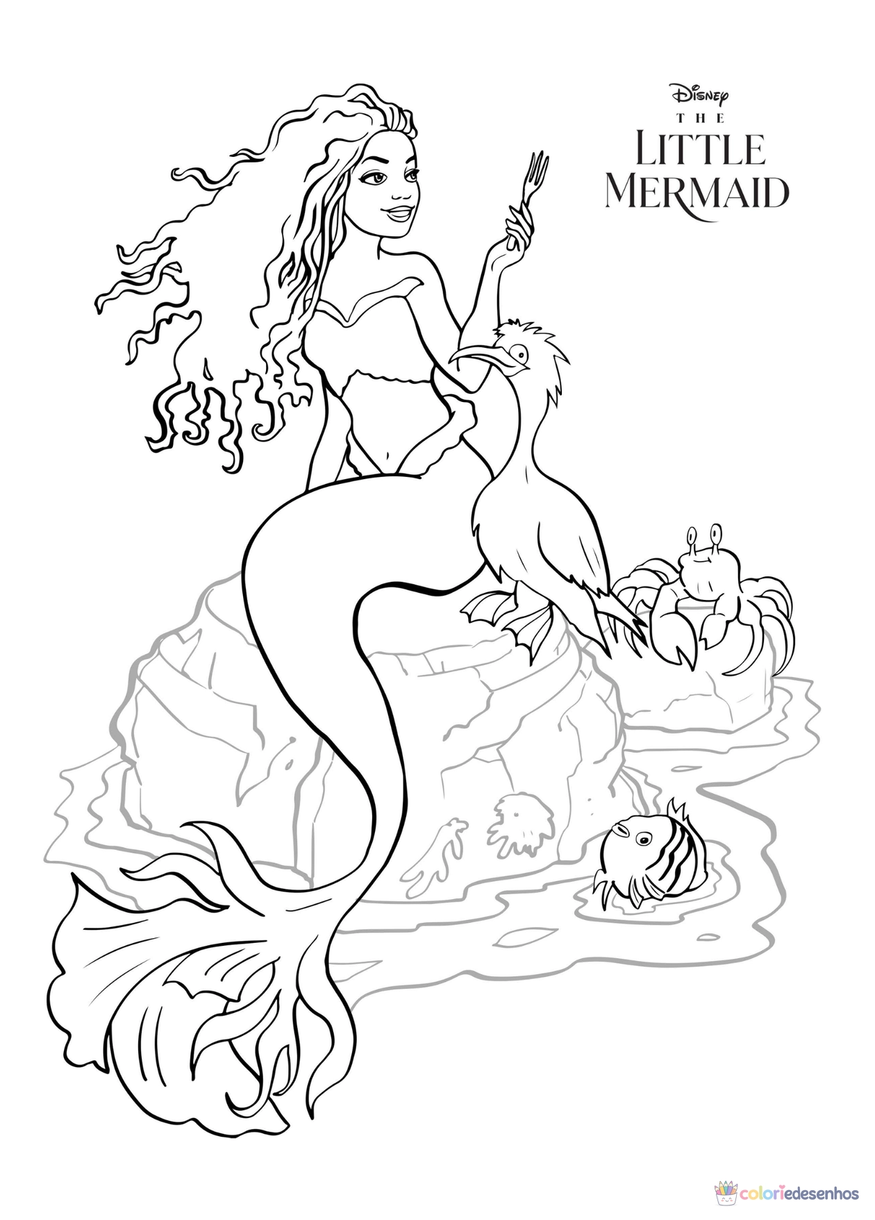 Ariel para imprimir e colorir para colorir