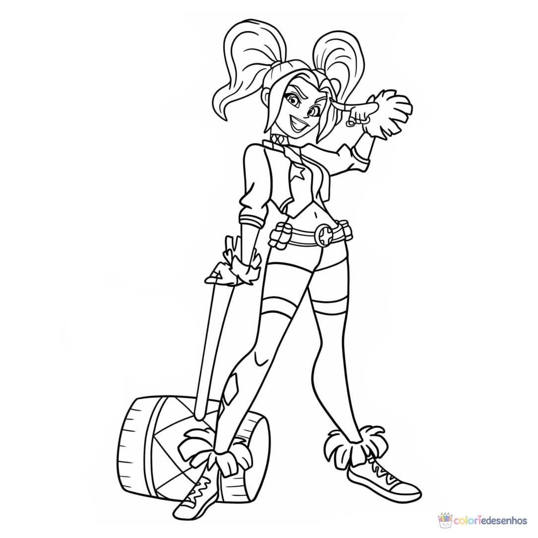 Desenhos de Arlequina para colorir