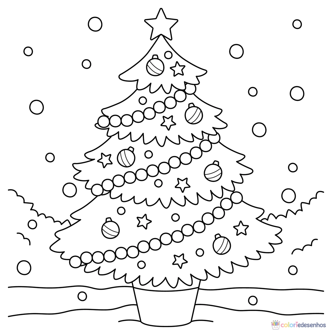Árvore de Natal para colorir