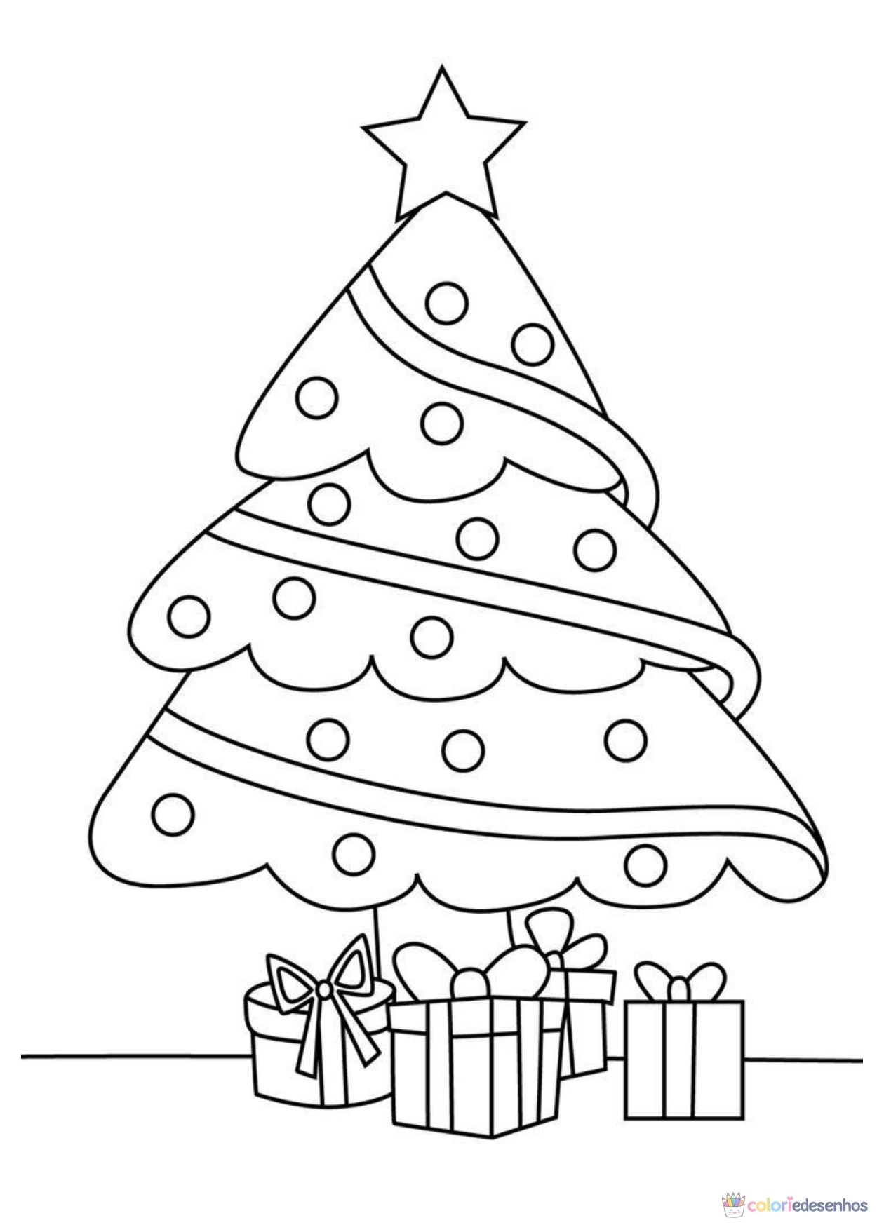 Árvore de Natal para imprimir e colorir para colorir