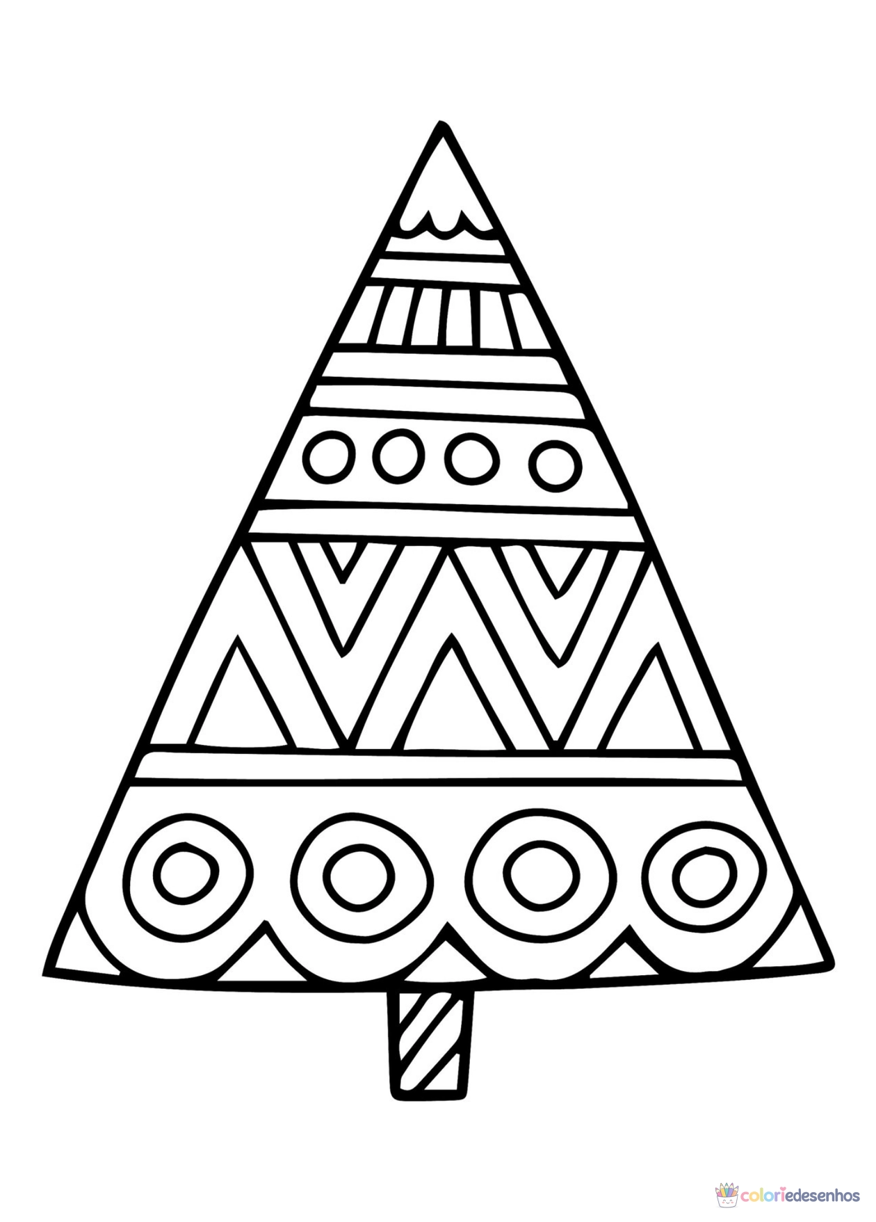 Árvore de Natal para imprimir e colorir para colorir