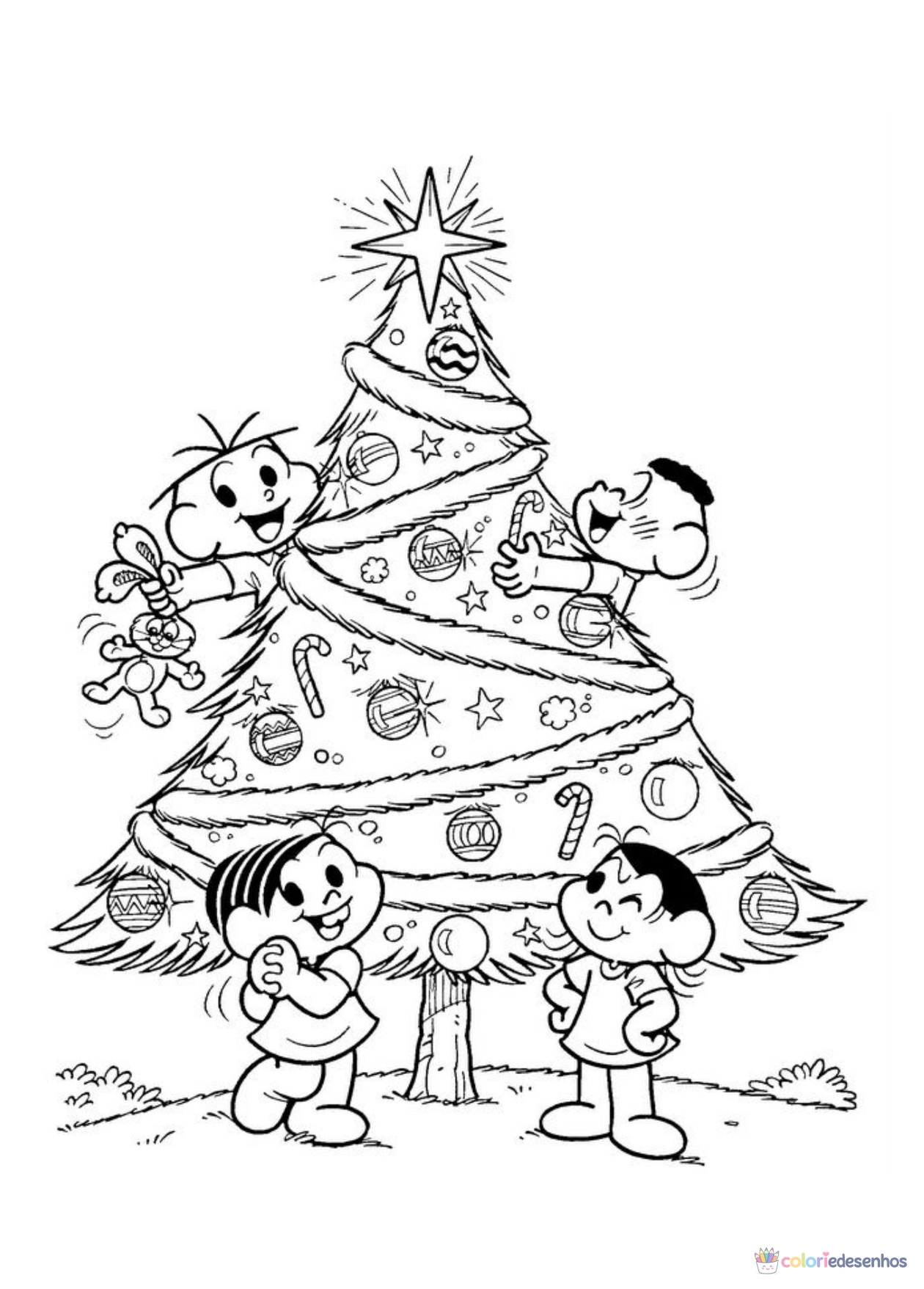 Árvore de Natal para imprimir e colorir para colorir