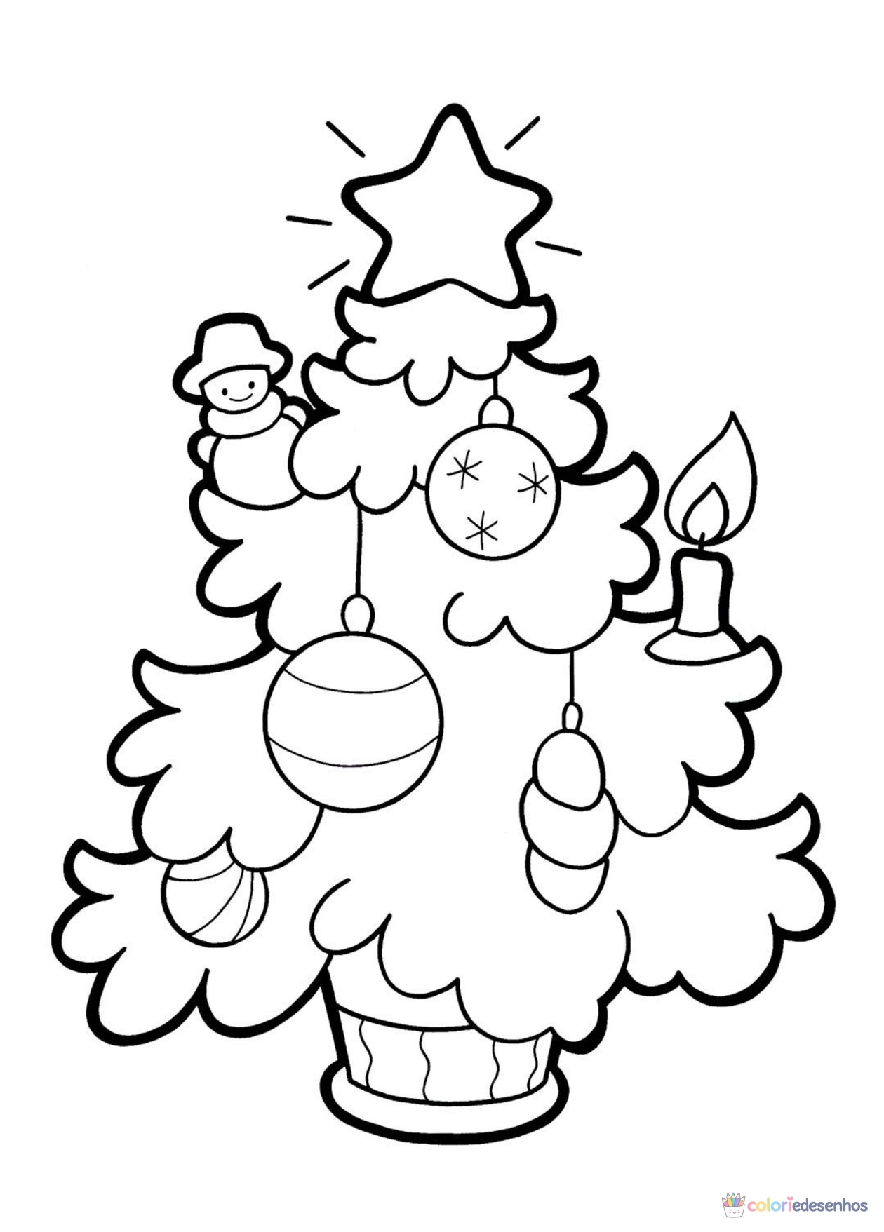 Árvore de Natal para imprimir e colorir para colorir