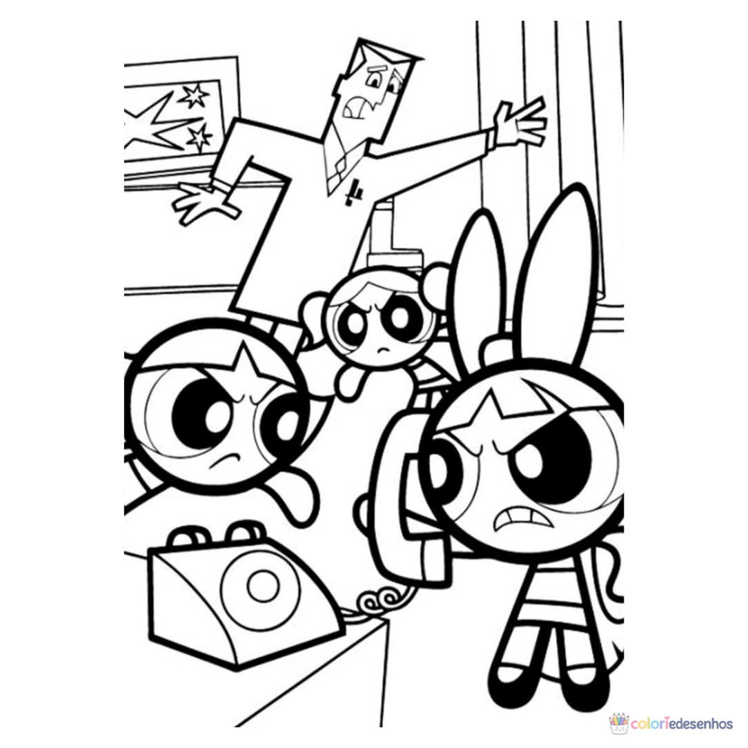 As Meninas Superpoderosas para imprimir e colorir para colorir