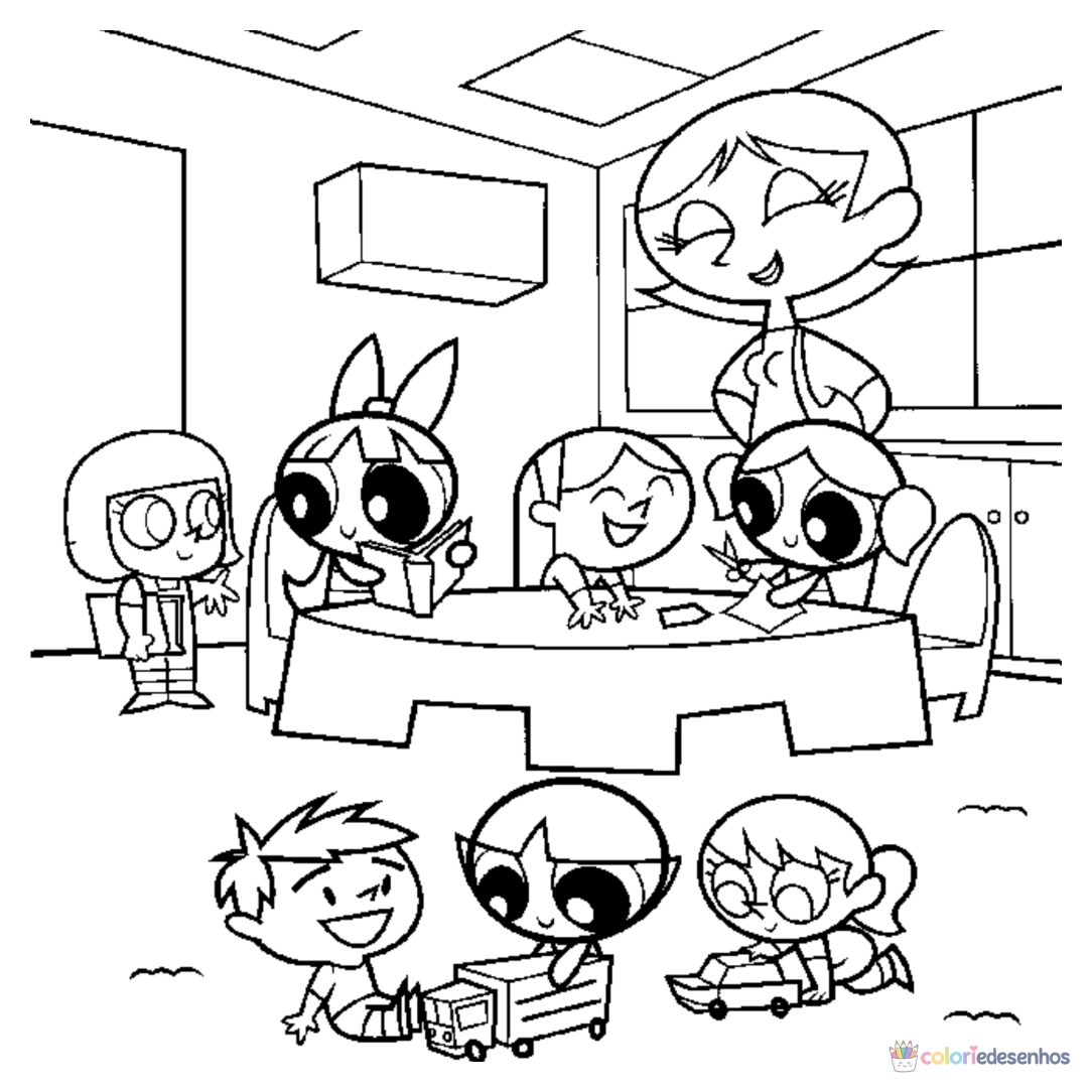 As Meninas Superpoderosas para imprimir e colorir para colorir