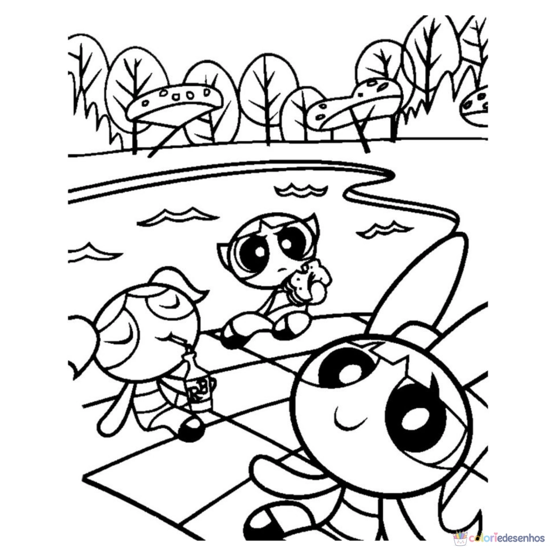 As Meninas Superpoderosas para imprimir e colorir para colorir