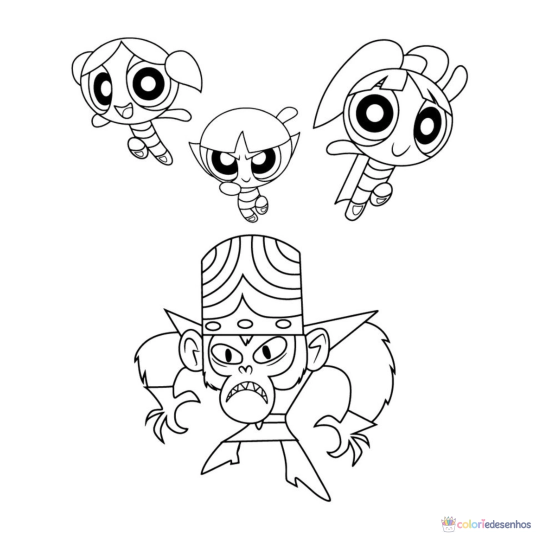 As Meninas Superpoderosas para imprimir e colorir para colorir
