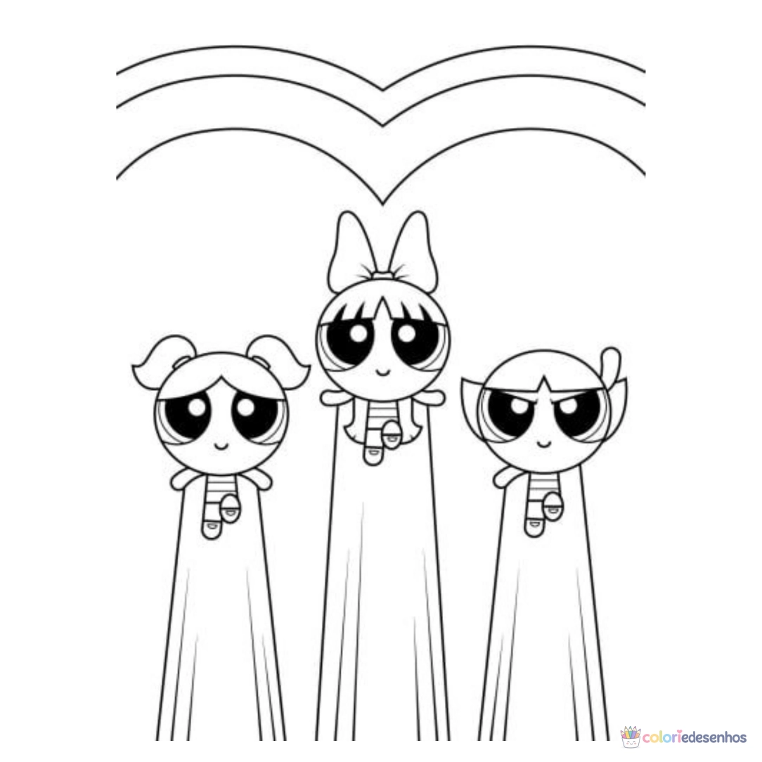 As Meninas Superpoderosas para imprimir e colorir para colorir