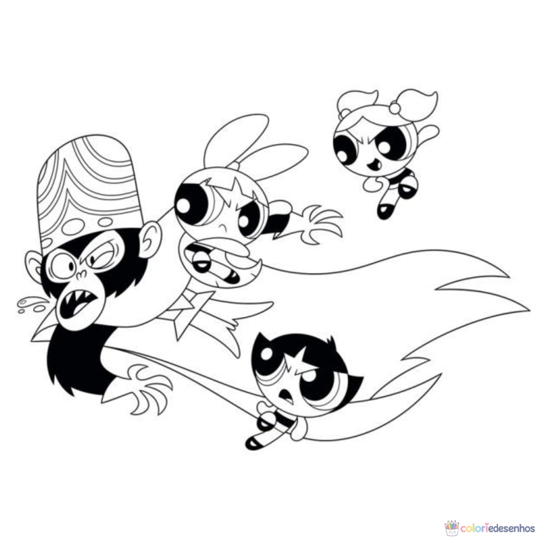 As Meninas Superpoderosas para imprimir e colorir para colorir