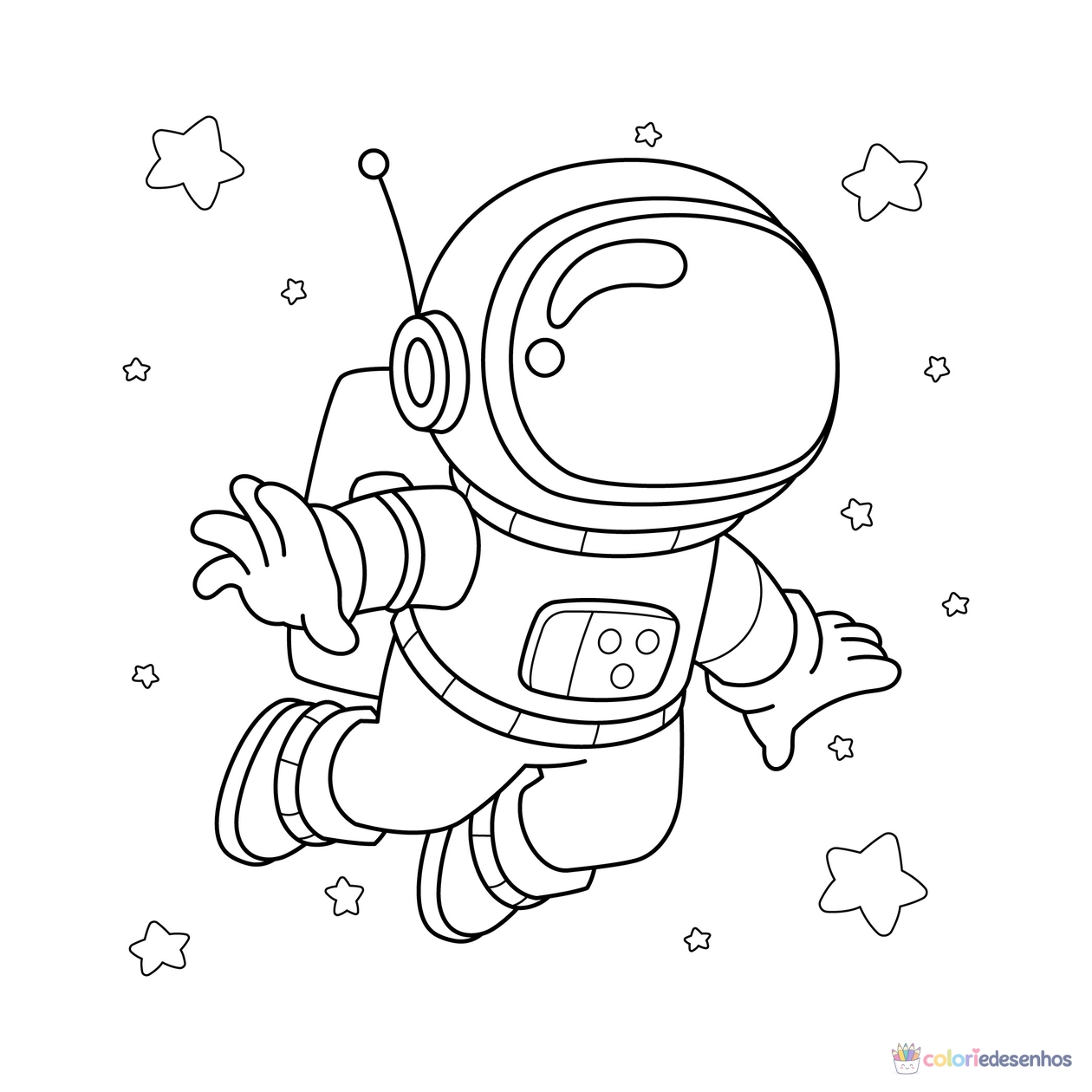 Astronautas para colorir