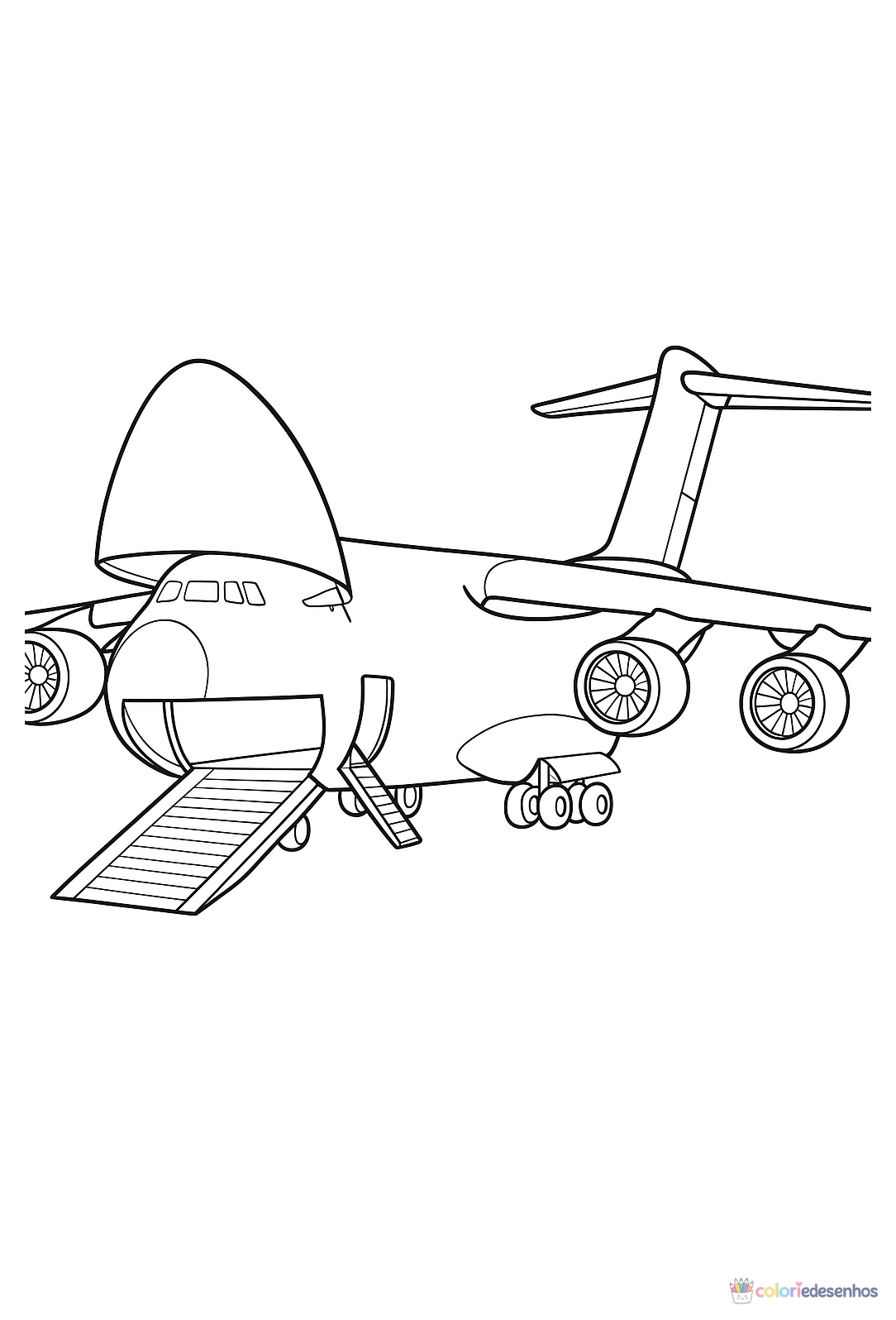 Avião para colorir
