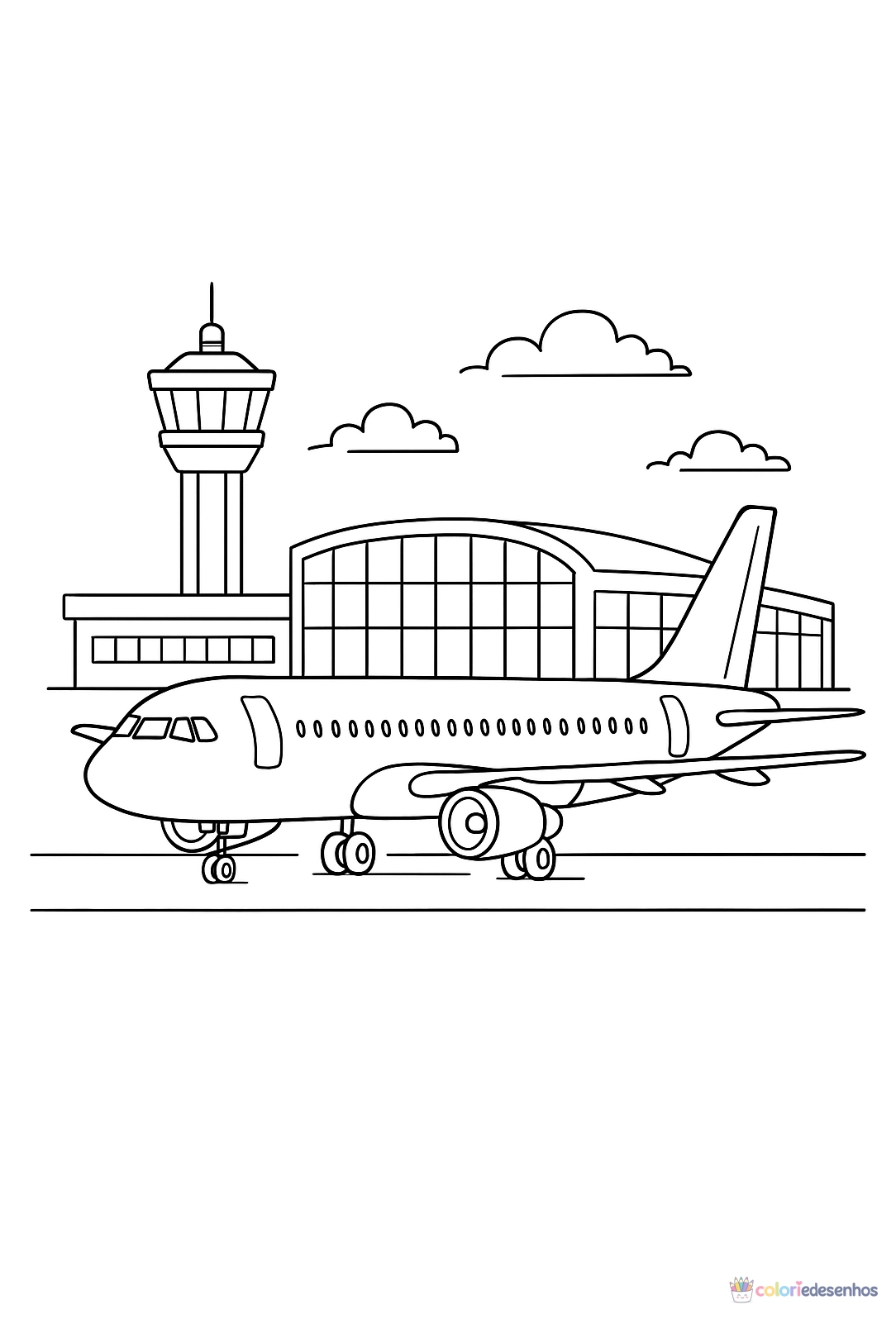 Avião para colorir