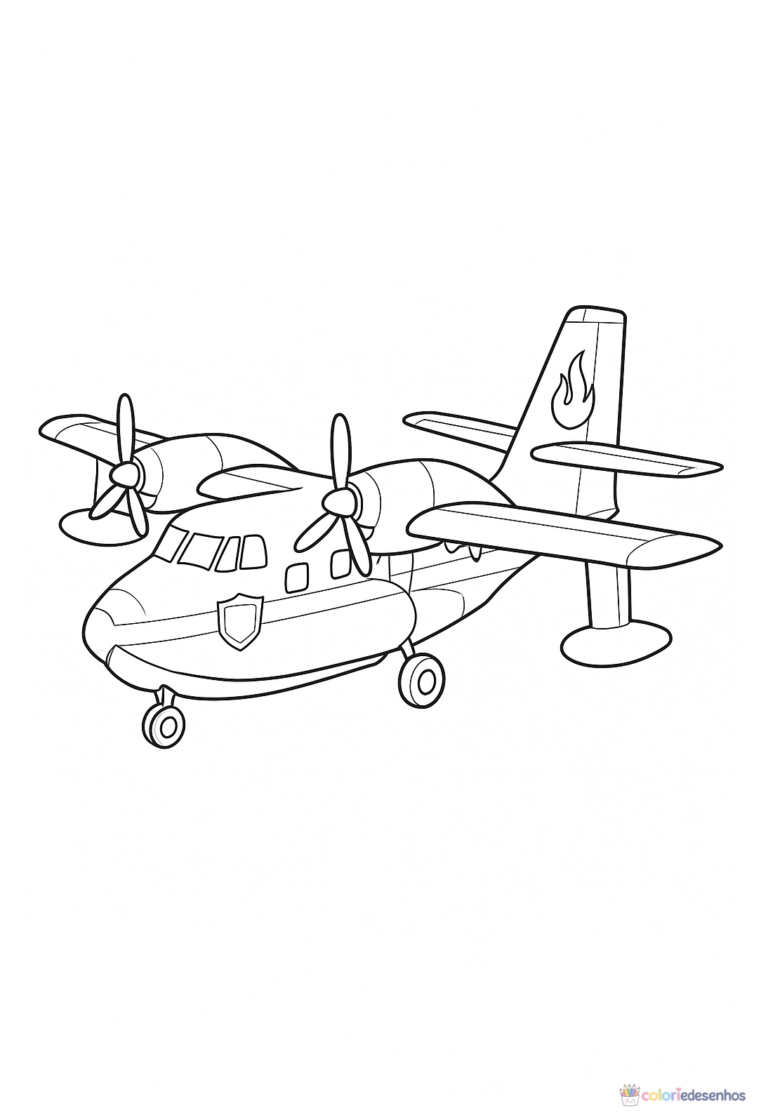 Avião para colorir