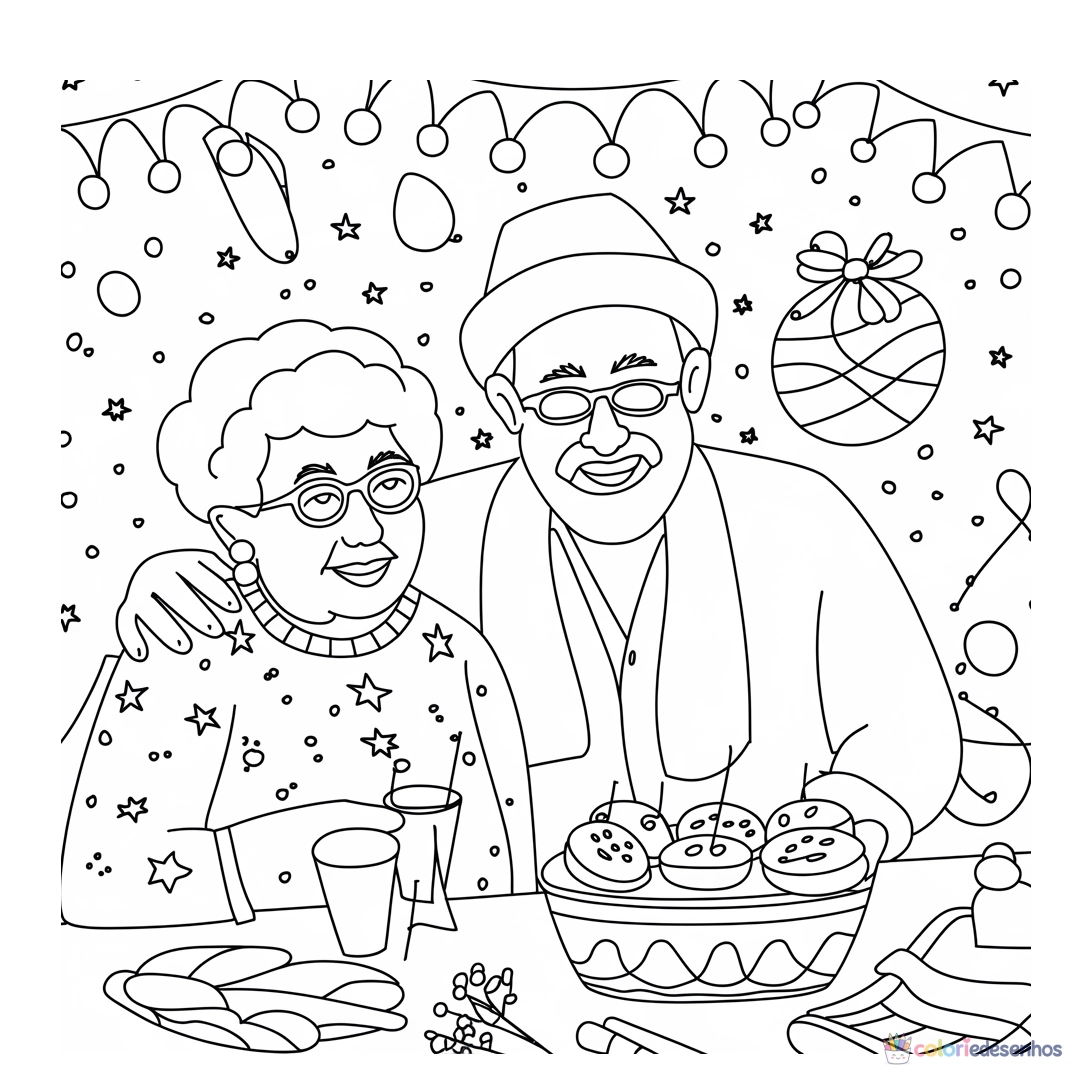 Avós para colorir