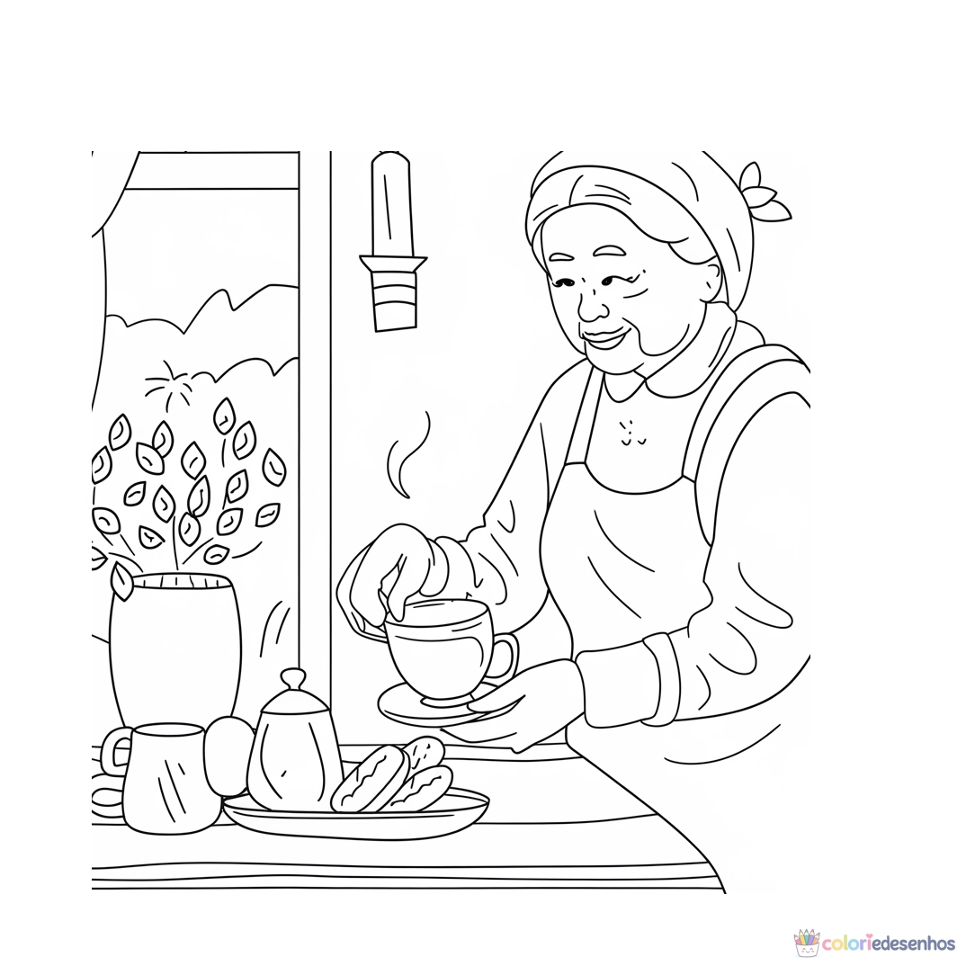Avós para colorir