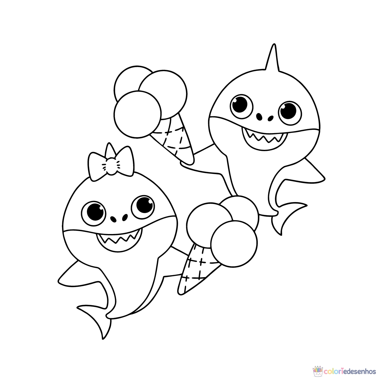Baby Shark para colorir