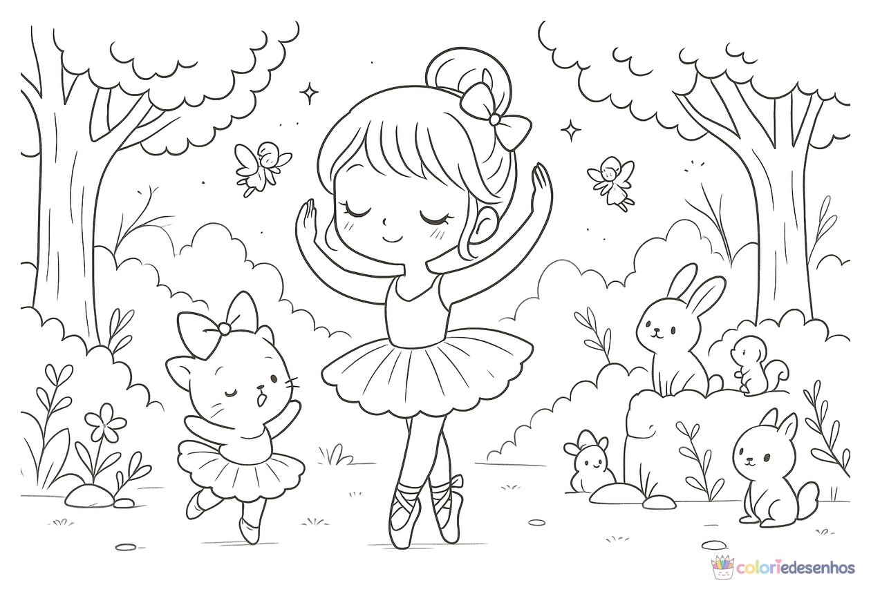 Desenhos de Bailarina para colorir