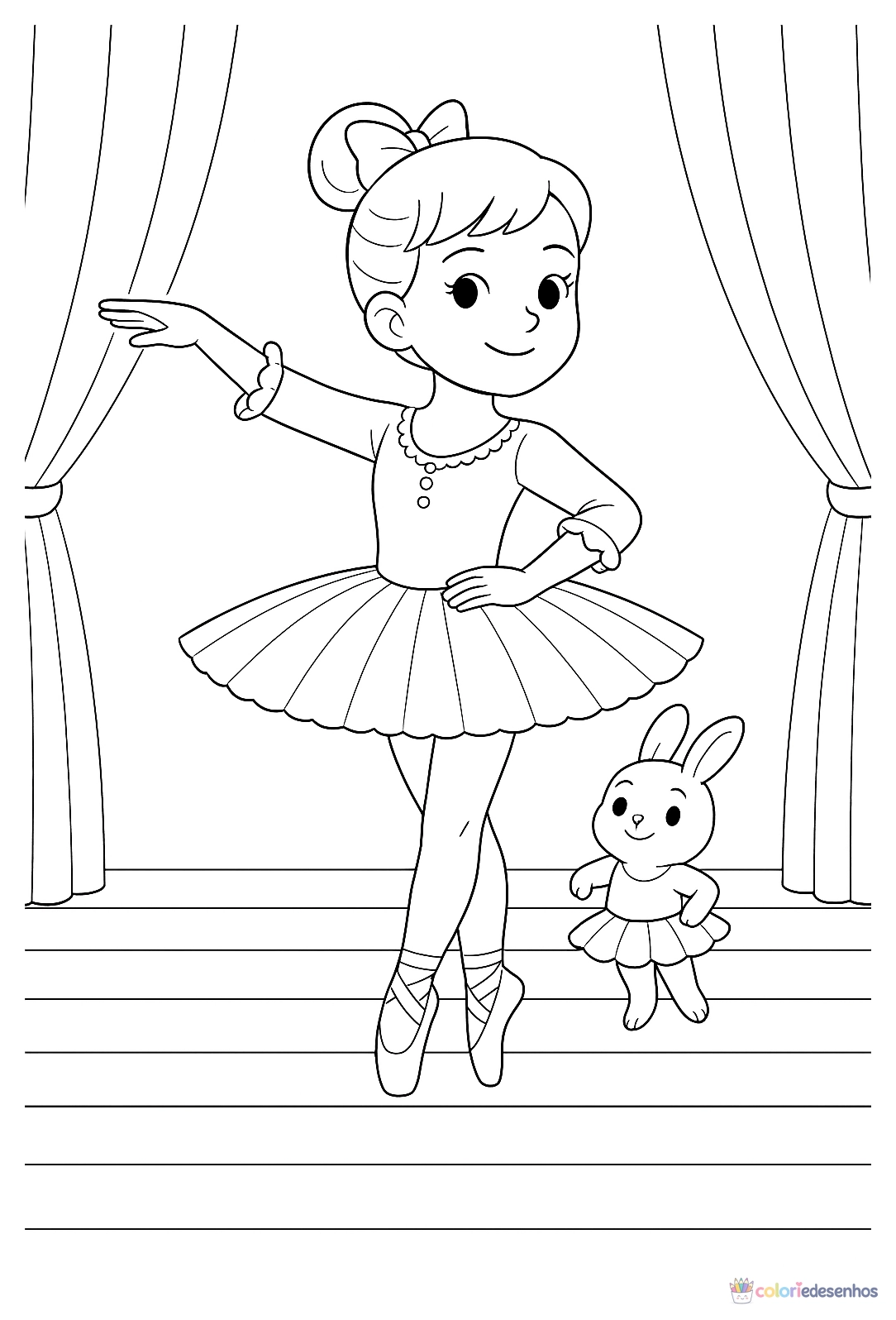 Bailarina para colorir