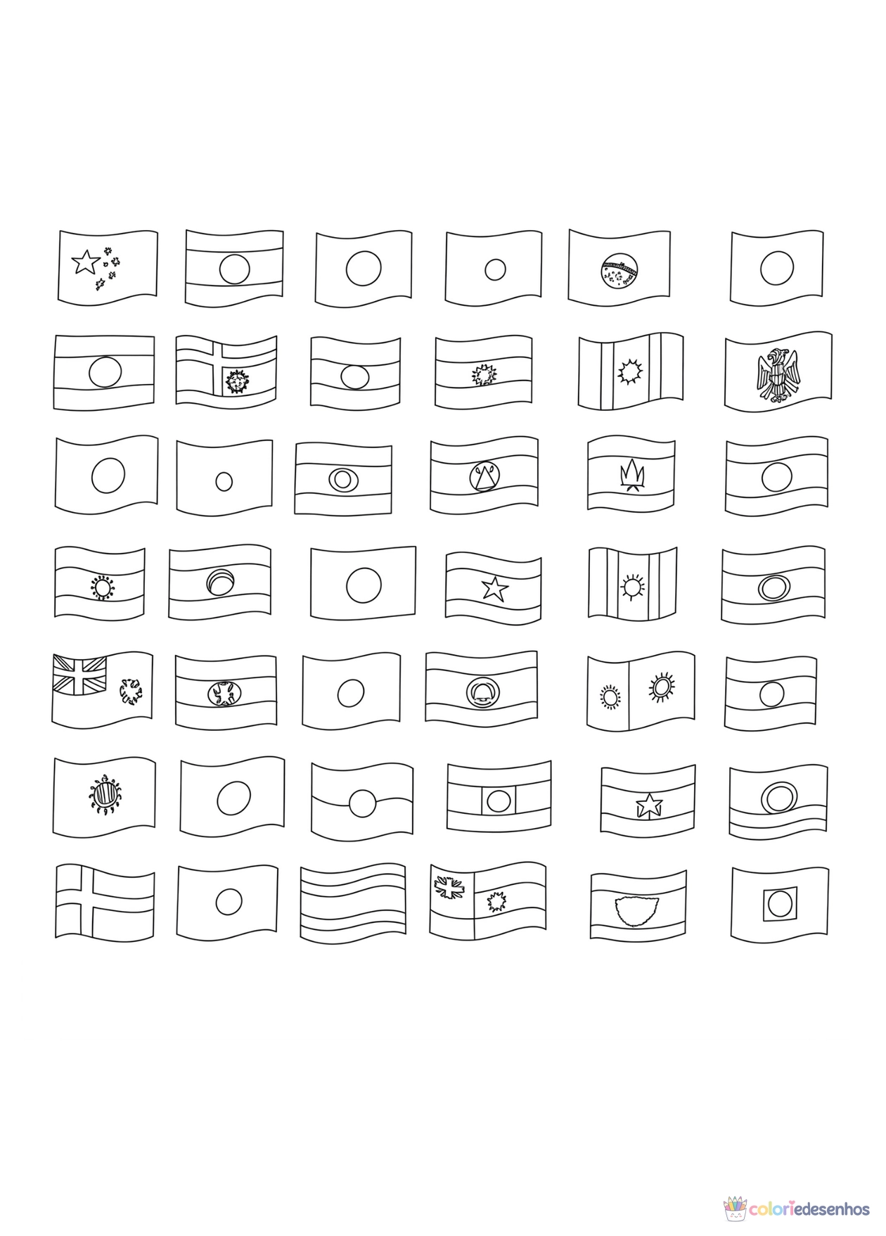 Bandeiras para imprimir e colorir para colorir