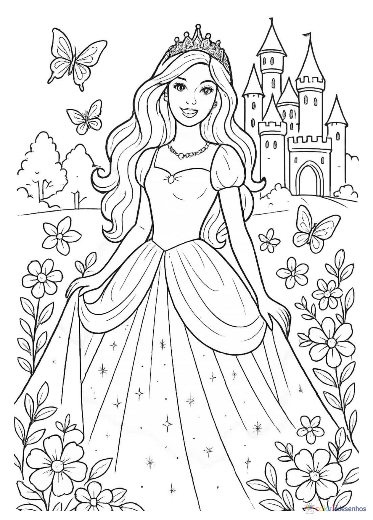 Barbie para imprimir e colorir para colorir