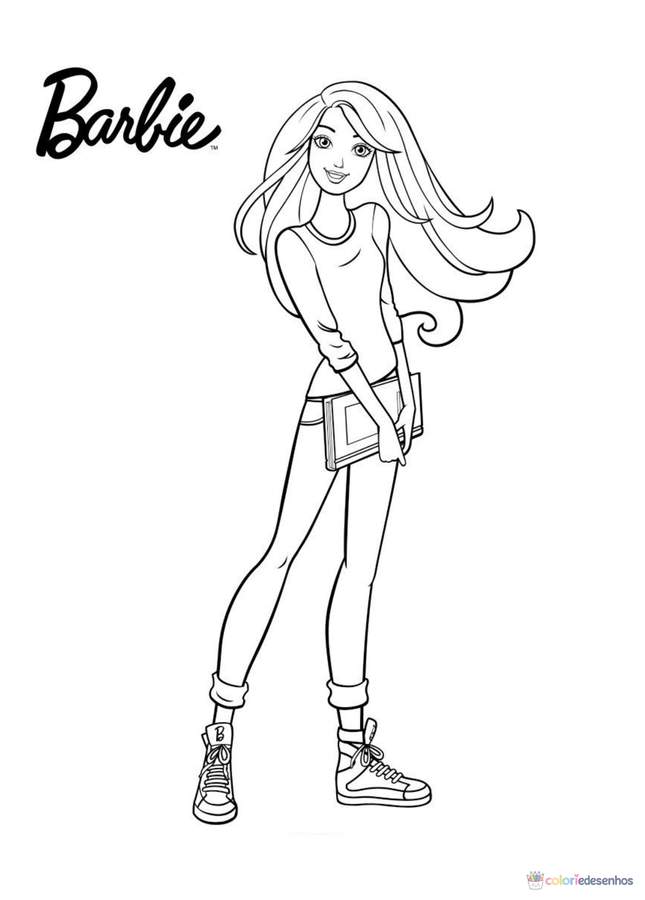 Barbie para imprimir e colorir para colorir